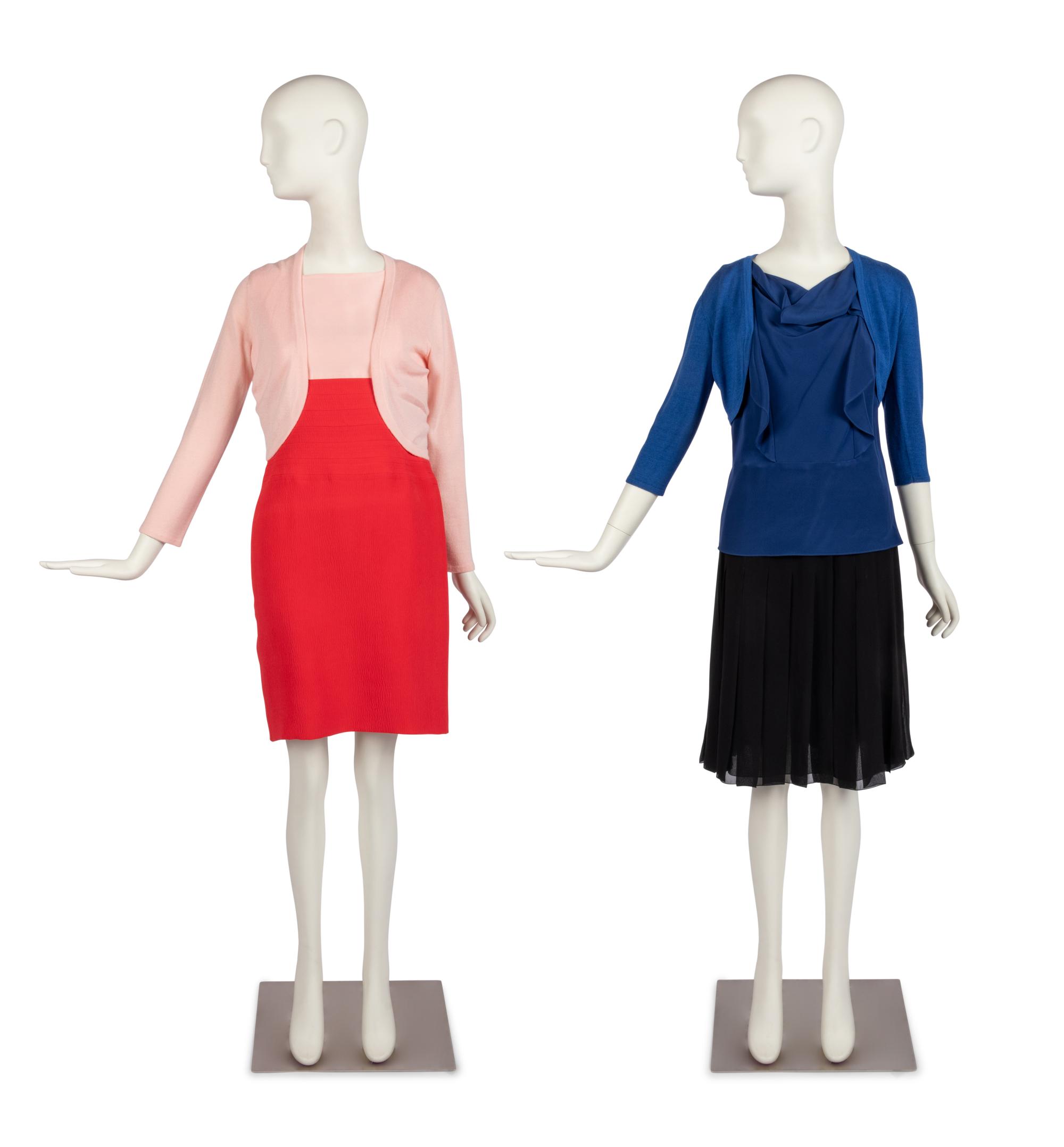 Four Oscar de la Renta Items: One Dress and Cardigan, One Cardigan and Blouse, 2012-14