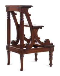 A Set of William IV Style Mahogany Library Steps