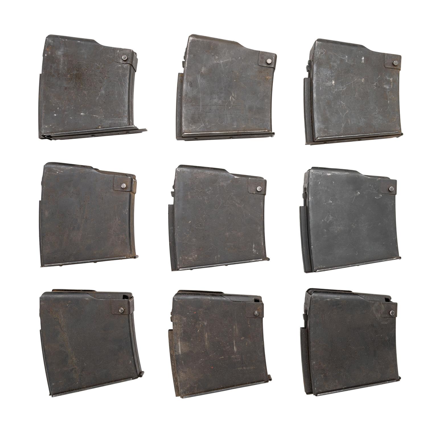 Lot of (9) Solothurn Magazines for the S18-100 and S18-154 20mm Anti-Tank Rifles