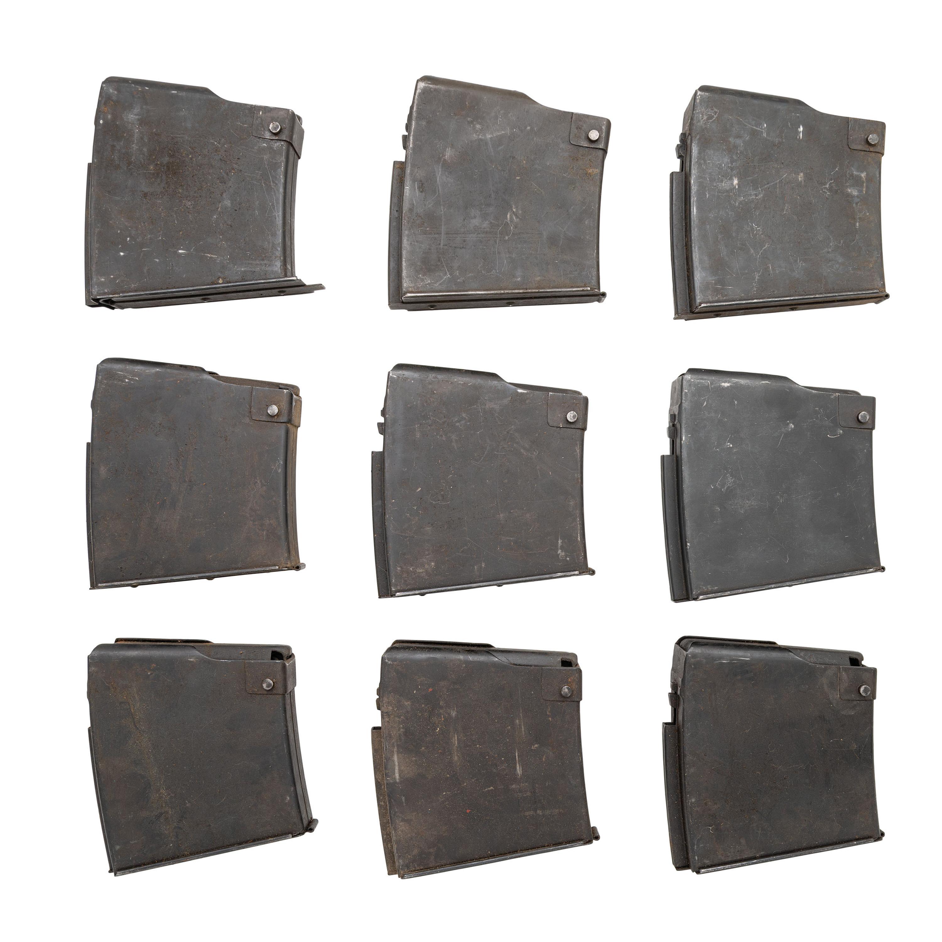 Lot of (9) Solothurn Magazines for the S18-100 and S18-154 20mm Anti-Tank Rifles