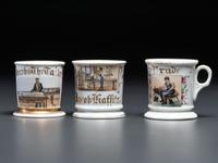 Three Tradesmen's Porcelain Occupational Shaving Mugs