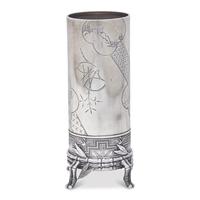An Aesthetic Movement Japanesque Sterling Silver Bud Vase