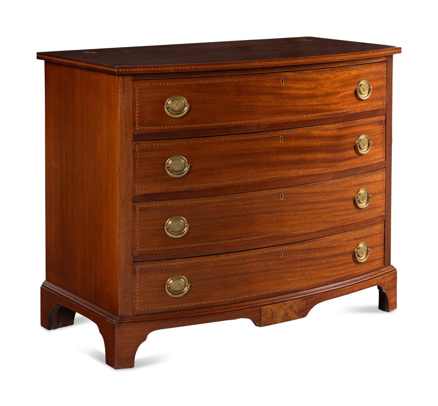 A Federal Mahogany and Inlaid Bowfront Chest of Drawers