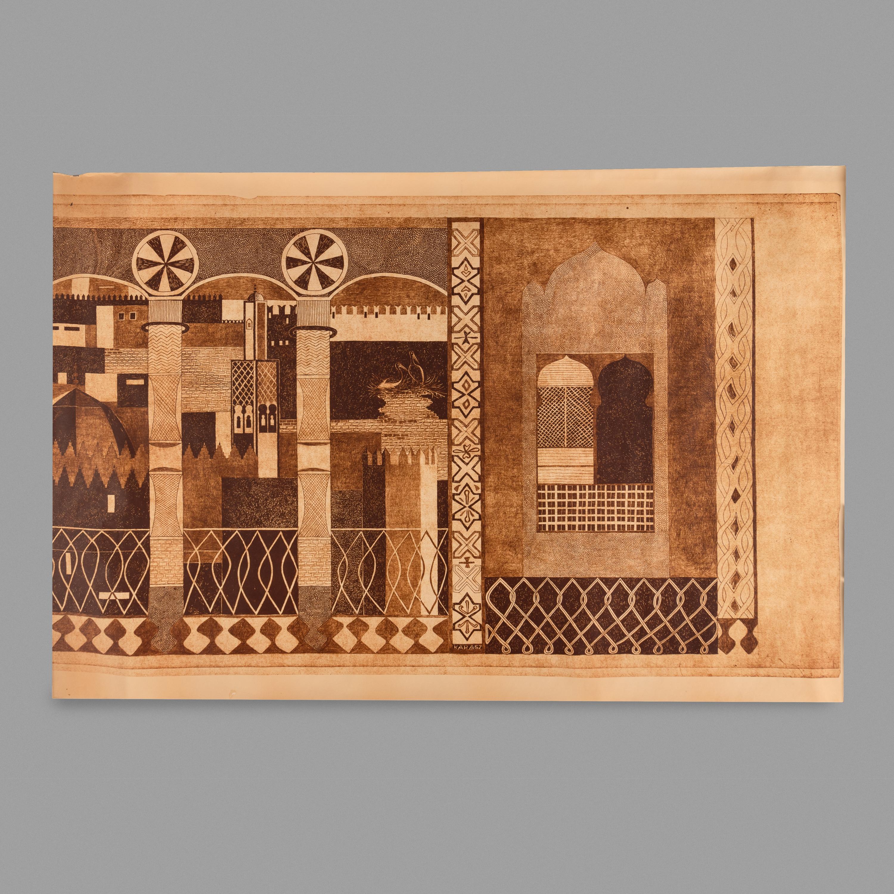 Arabian Nights wallpaper panel, 1948 Katzenbach & Warren, USA