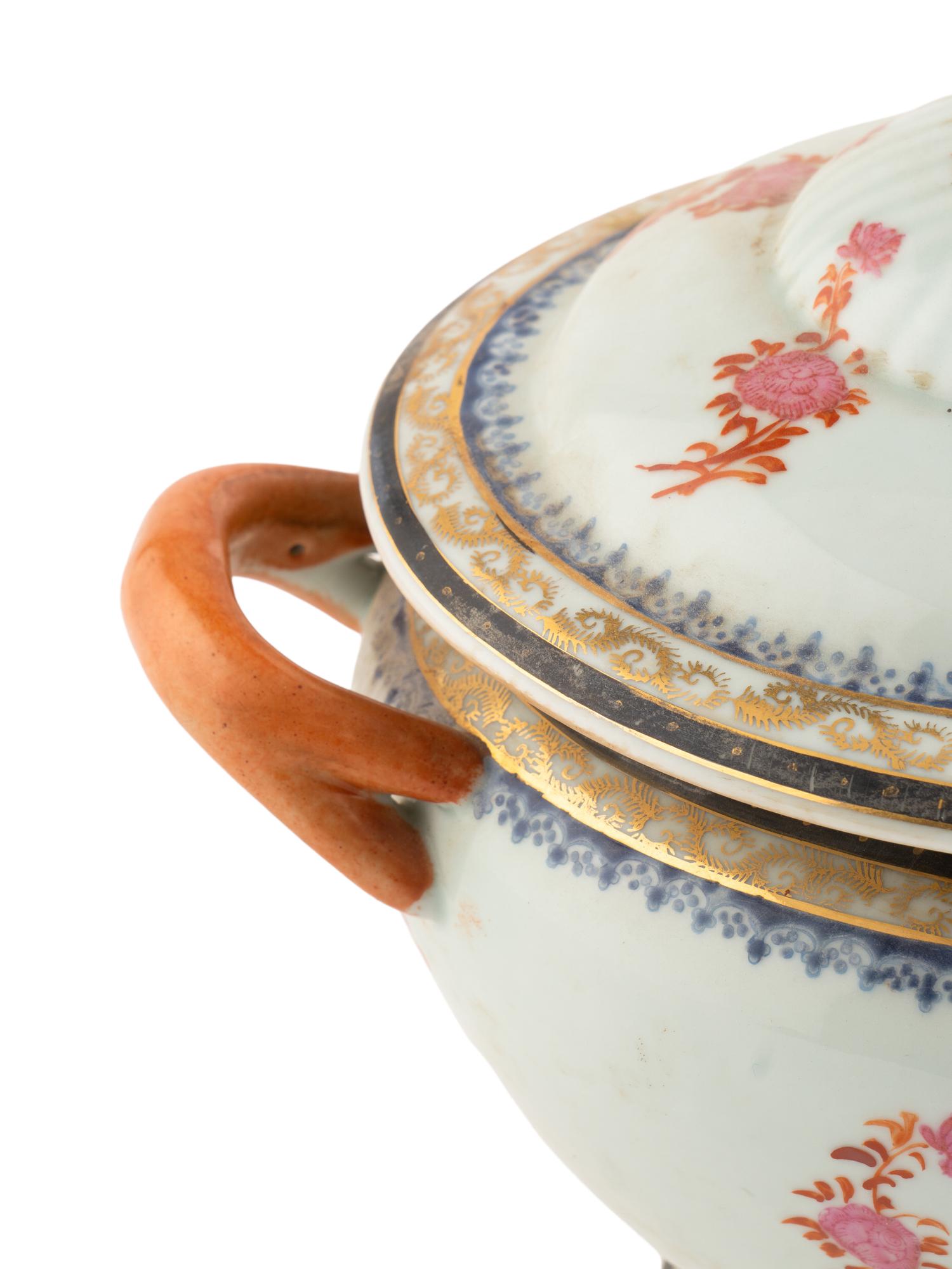 A Chinese Export Armorial Porcelain Tureen