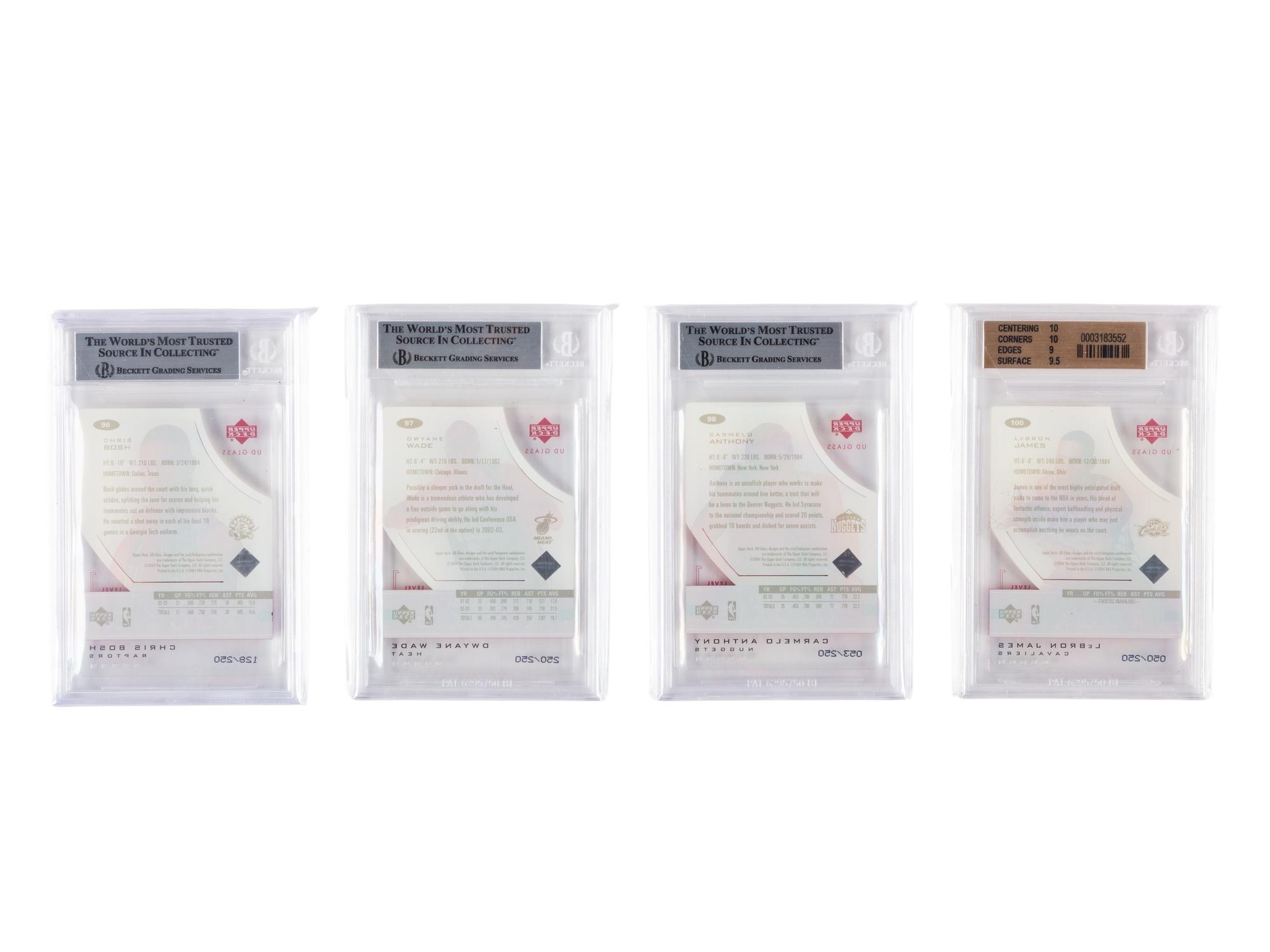 A Complete Set of 2003-04 Upper Deck BGS Graded Plexiglass Parallel Basketball Cards (60/60) With Glass Rookies (38/40) Including LeBron James Numbered Rookie Card