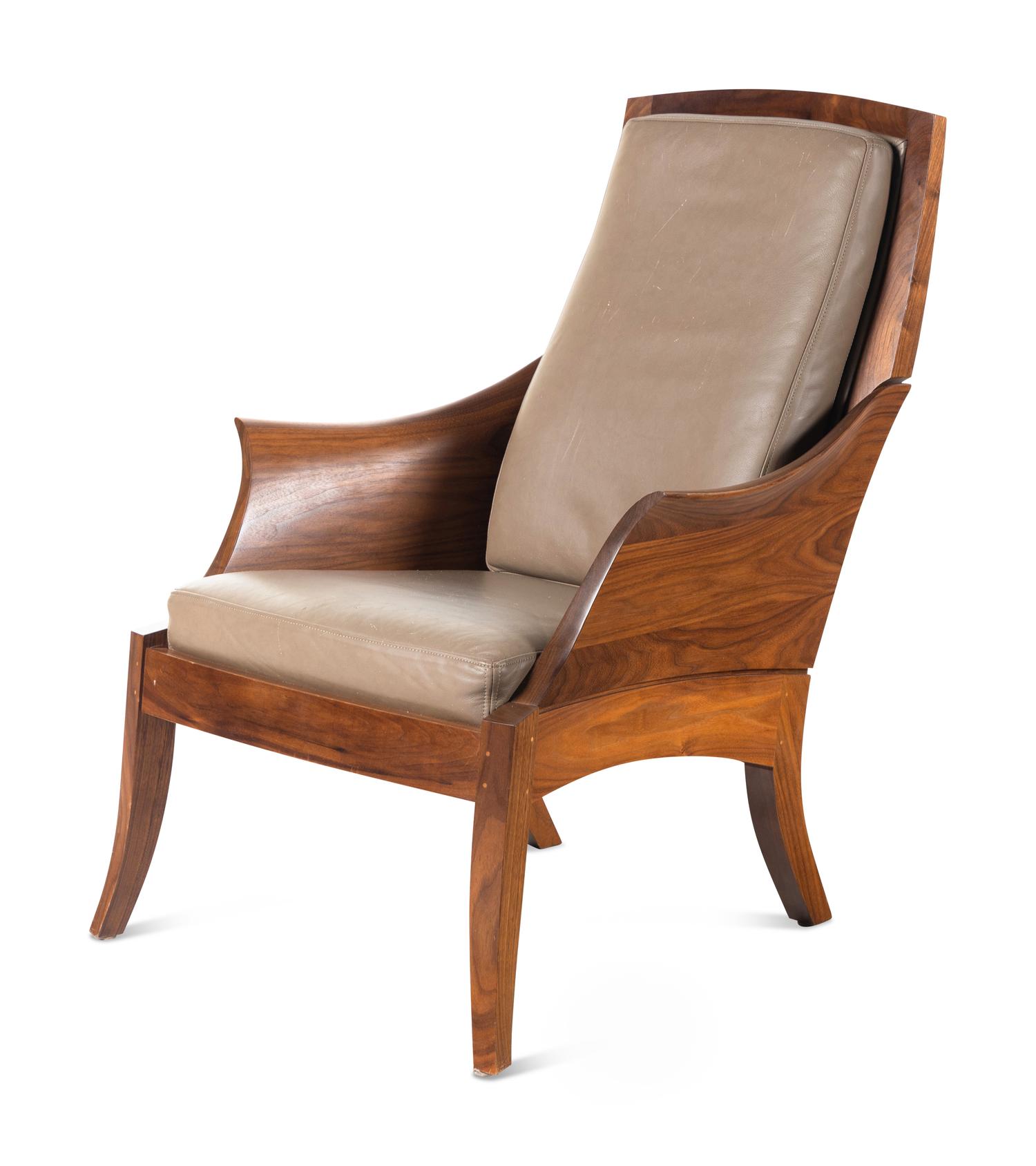 Wing Chair and Ottoman, 2009 Thos. Moser Cabinetmakers, Auburn, Maine