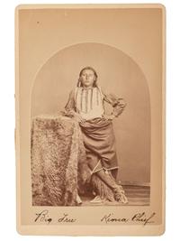 [NATIVE AMERICANS]. SOULE, William S. (1836-1908), photographer. A group of 2 cabinet cards, incl. early portrait of Big Tree. Fort Sill, Indian Territory: ca 1867-1870s.