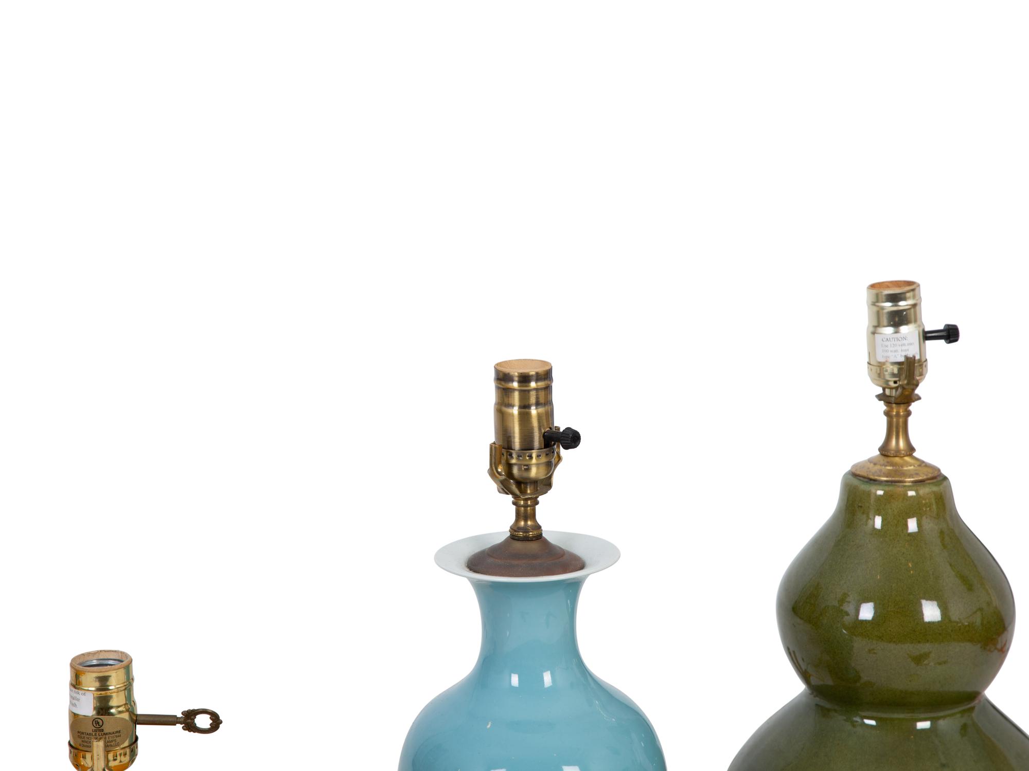 Three Pairs of Glazed Ceramic Table Lamps — 20TH CENTURY