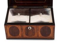 A George III Mahogany and Satinwood Parquetry Tea Caddy