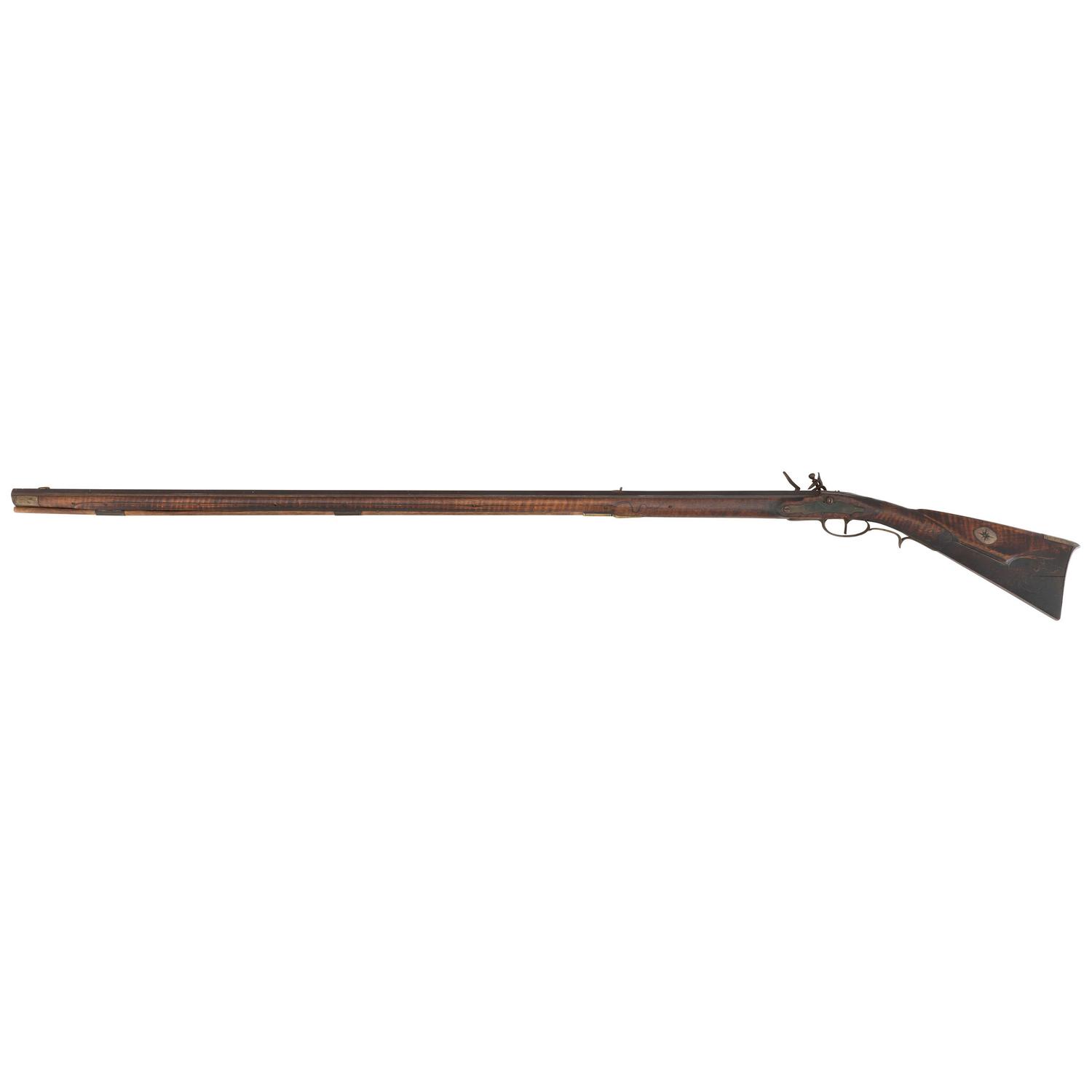 Untouched Incised & Relief Carved Flintlock Rifle by Henry Albright