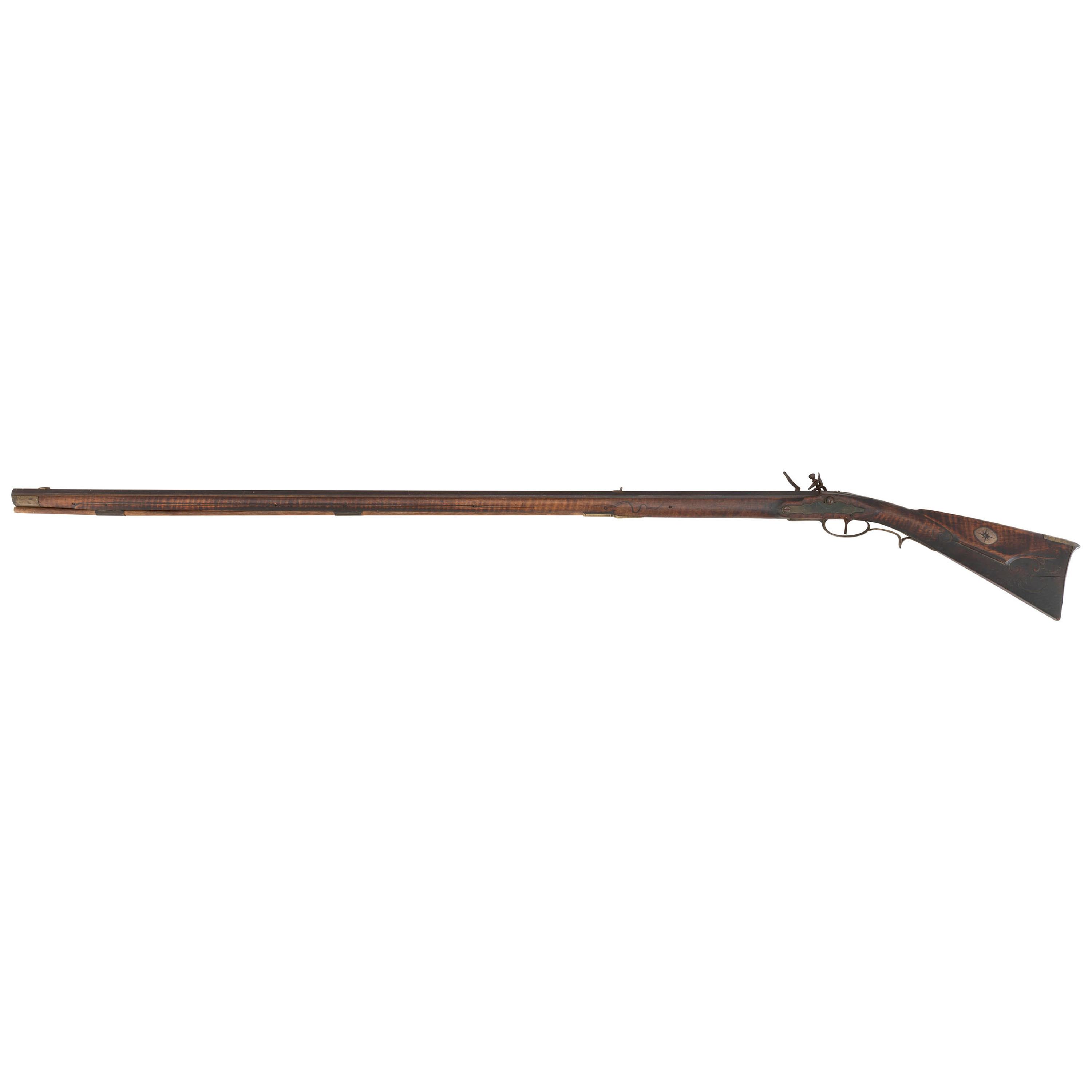 Untouched Incised & Relief Carved Flintlock Rifle by Henry Albright