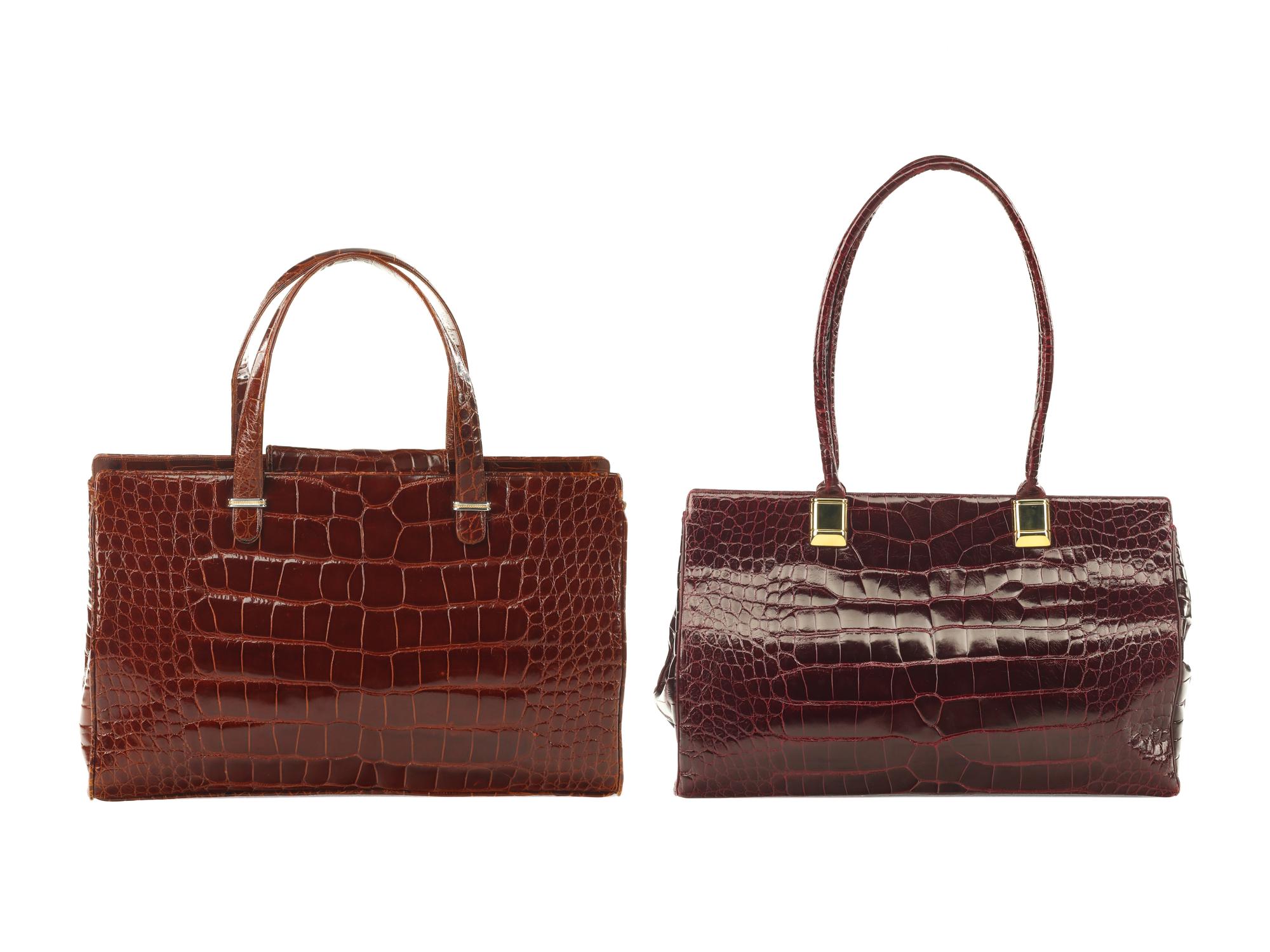 Two Judith Leiber Alligator Totes