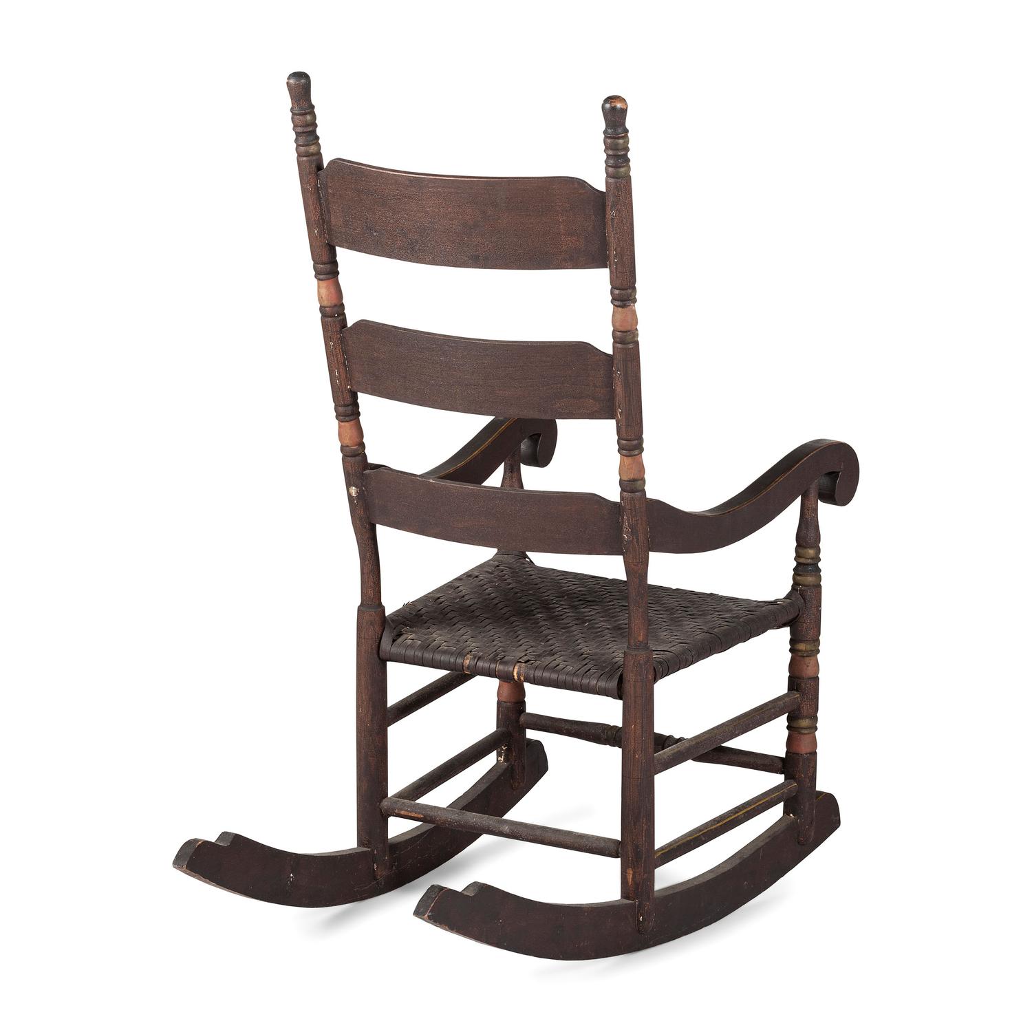 A Paint Decorated Rocking Chair