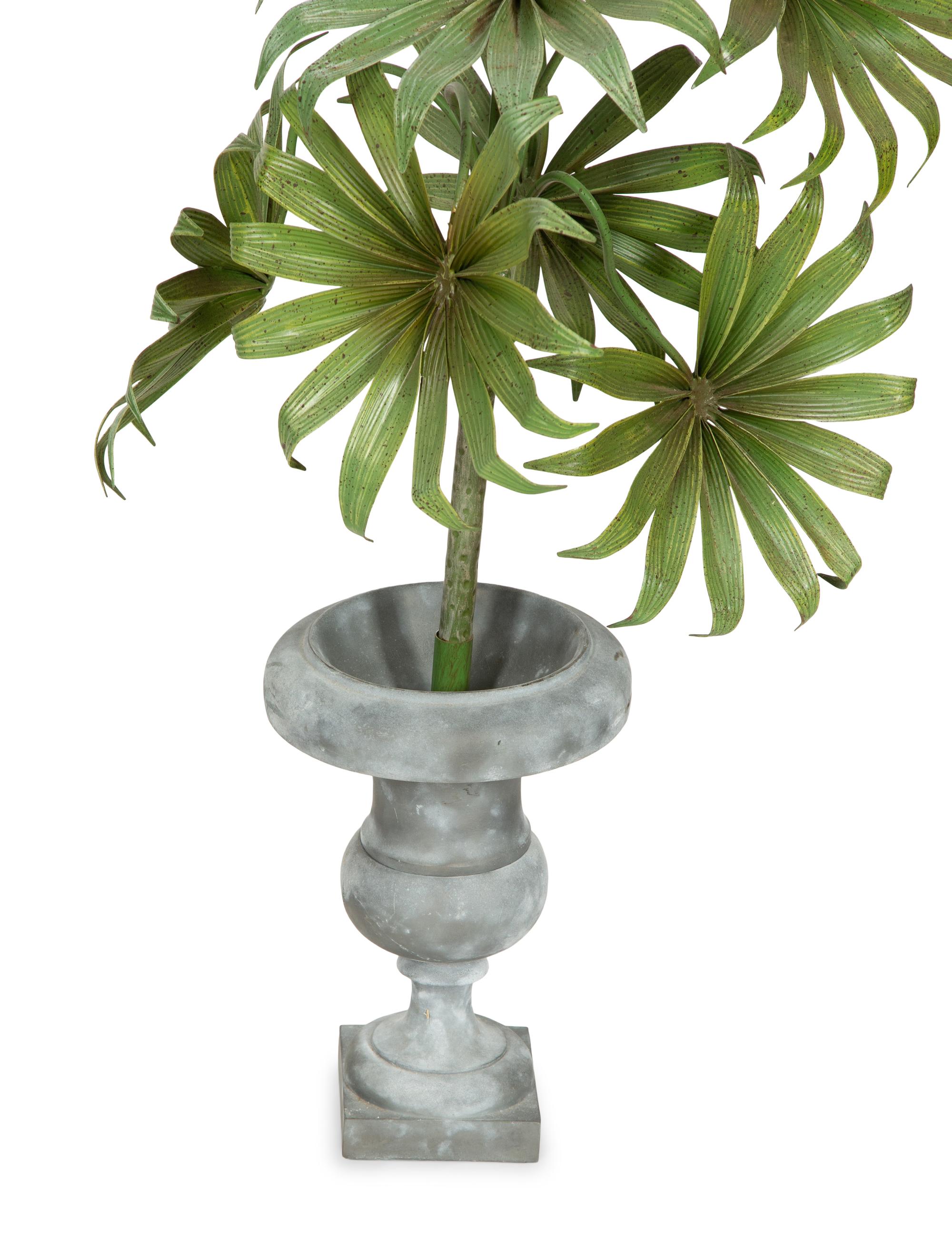 A Pair of Painted Tole Models of Palm Trees