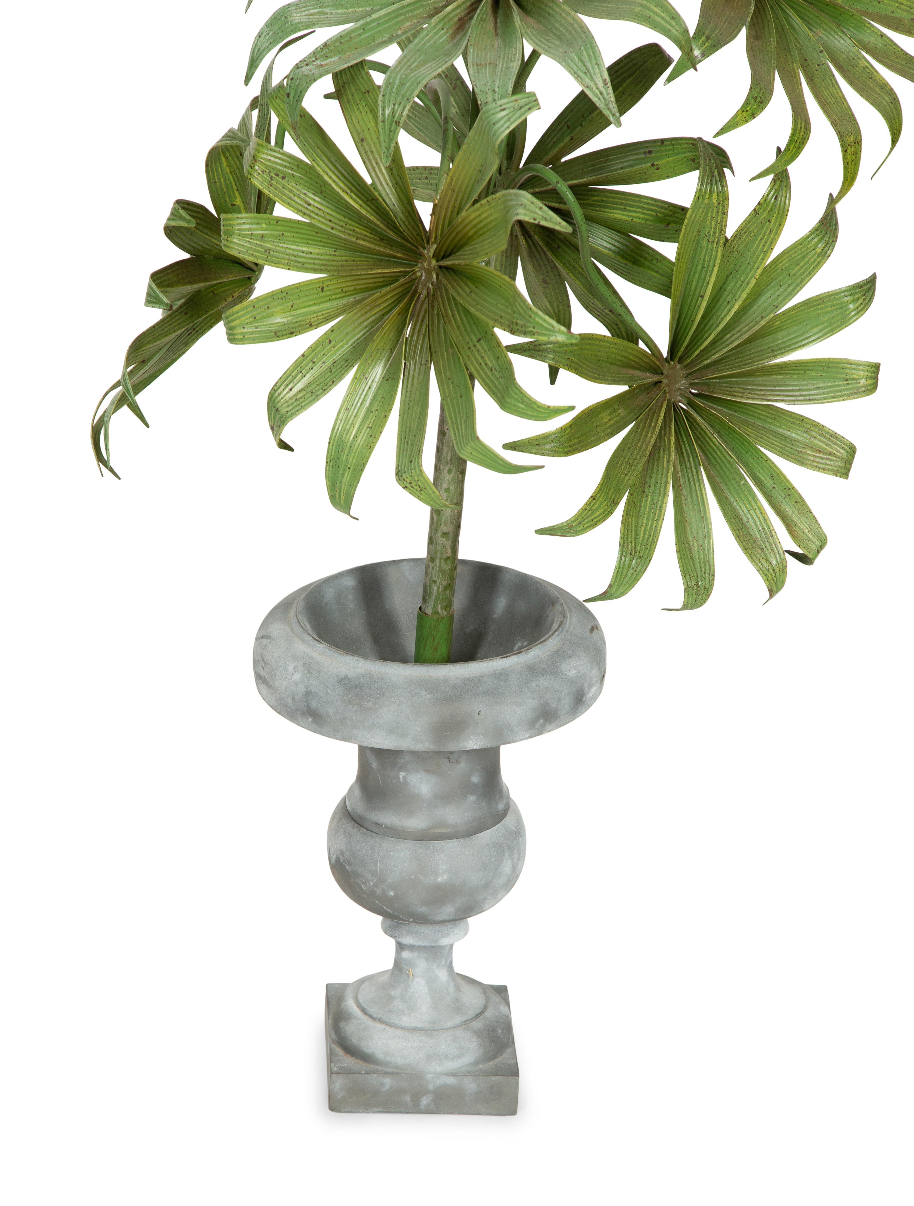 A Pair of Painted Tole Models of Palm Trees