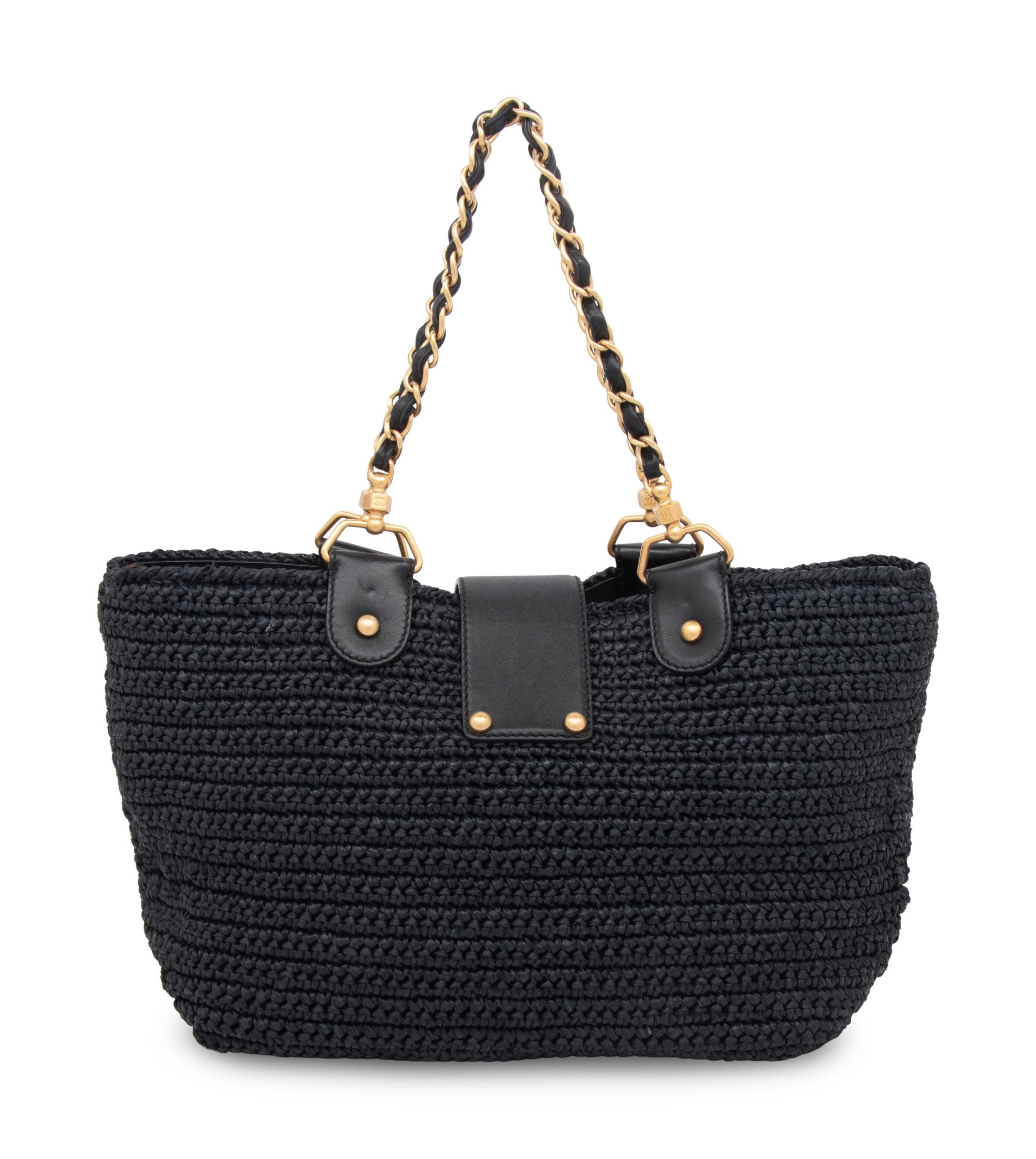 CHANEL, CROCHET RAFFIA TOTE