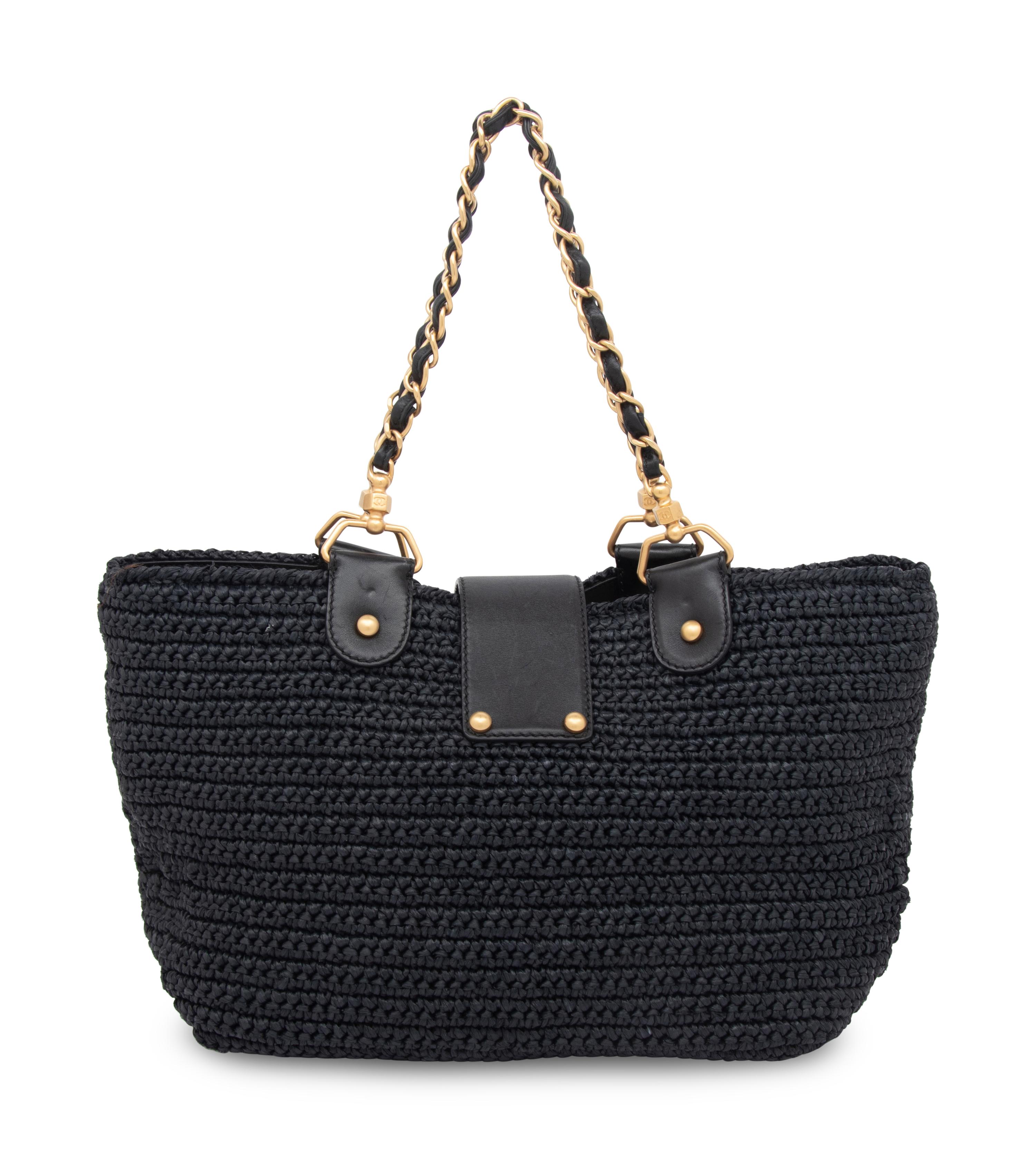 CHANEL, CROCHET RAFFIA TOTE