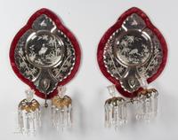 A Pair of Venetian Etched Glass Two Light Sconces Height 19 inches. — FIRST HALF 20TH CENTURY