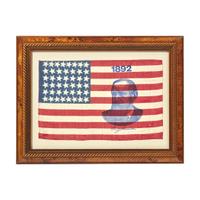 [POLITICS]. Benjamin Harrison presidential campaign uniform and 44-star campaign flag. 1892.