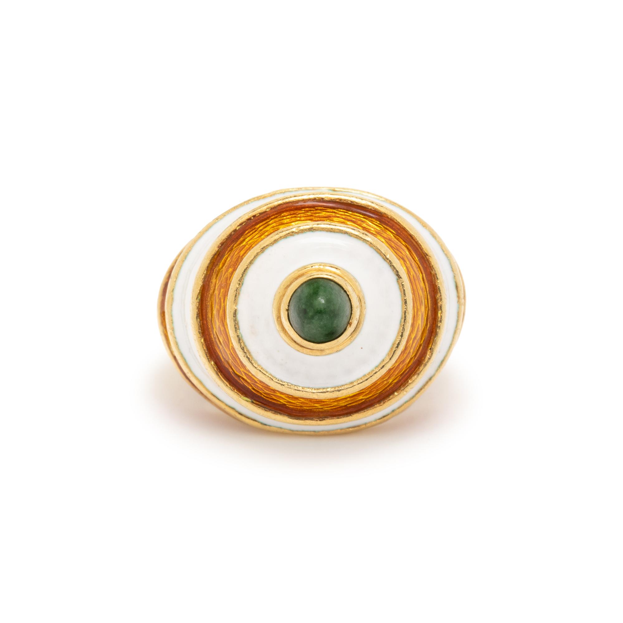 ENAMEL AND SERPENTINE RING