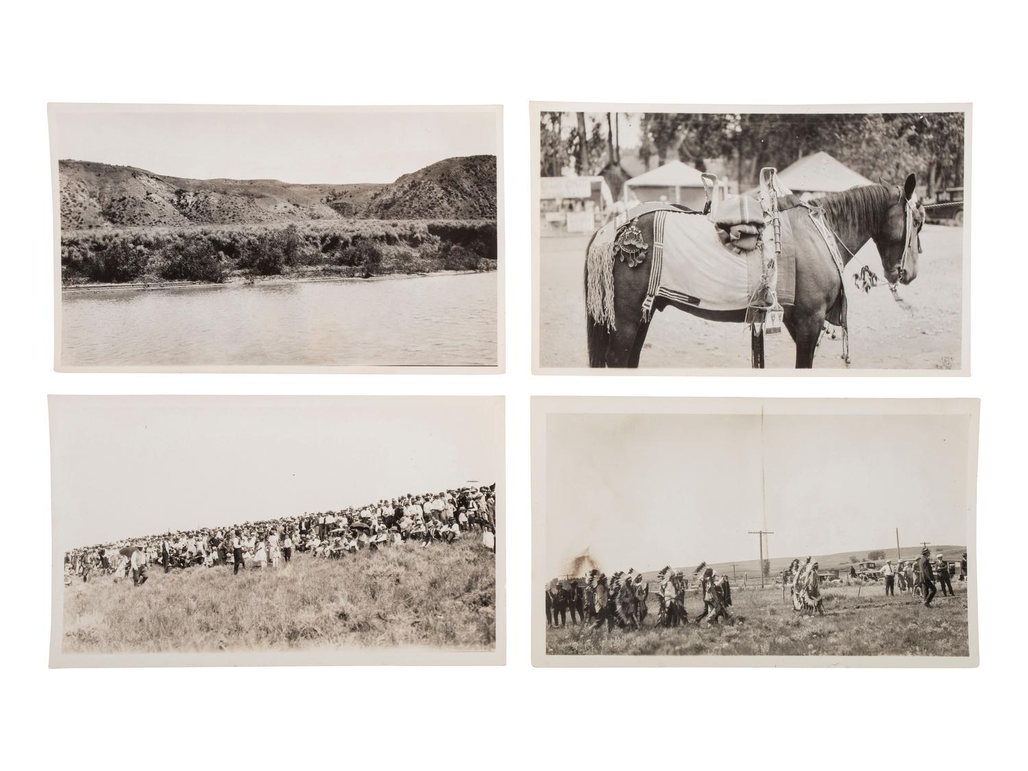 [LATE INDIAN WARS]. A group of 28 photographs from the 50th Anniversary of the Battle of the Little Bighorn, and other Custer Memorials, comprising: