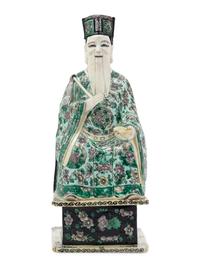 A Chinese Famille Verte Porcelain Figure of an Immortal