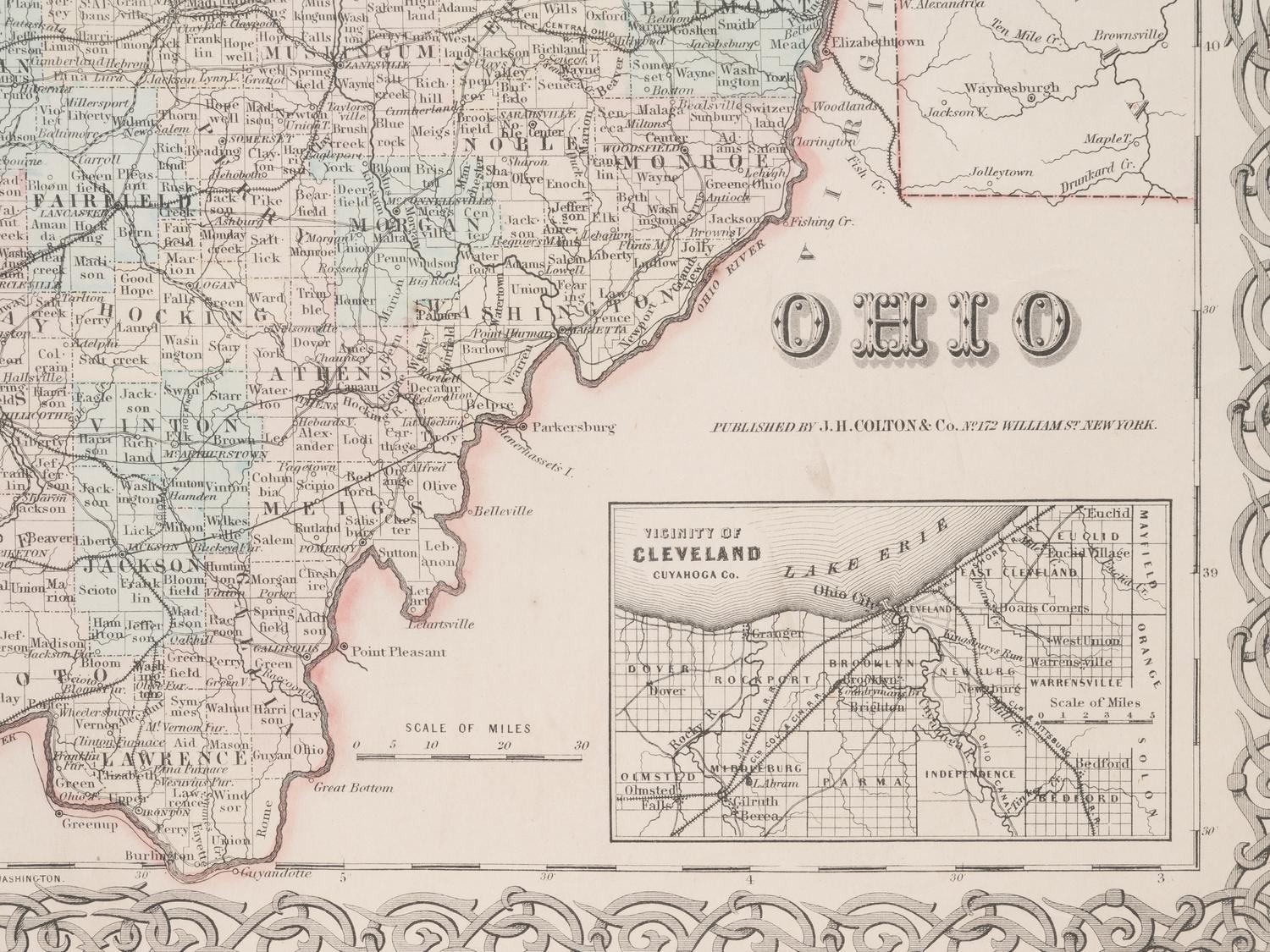A group of five American state and city maps, comprising: