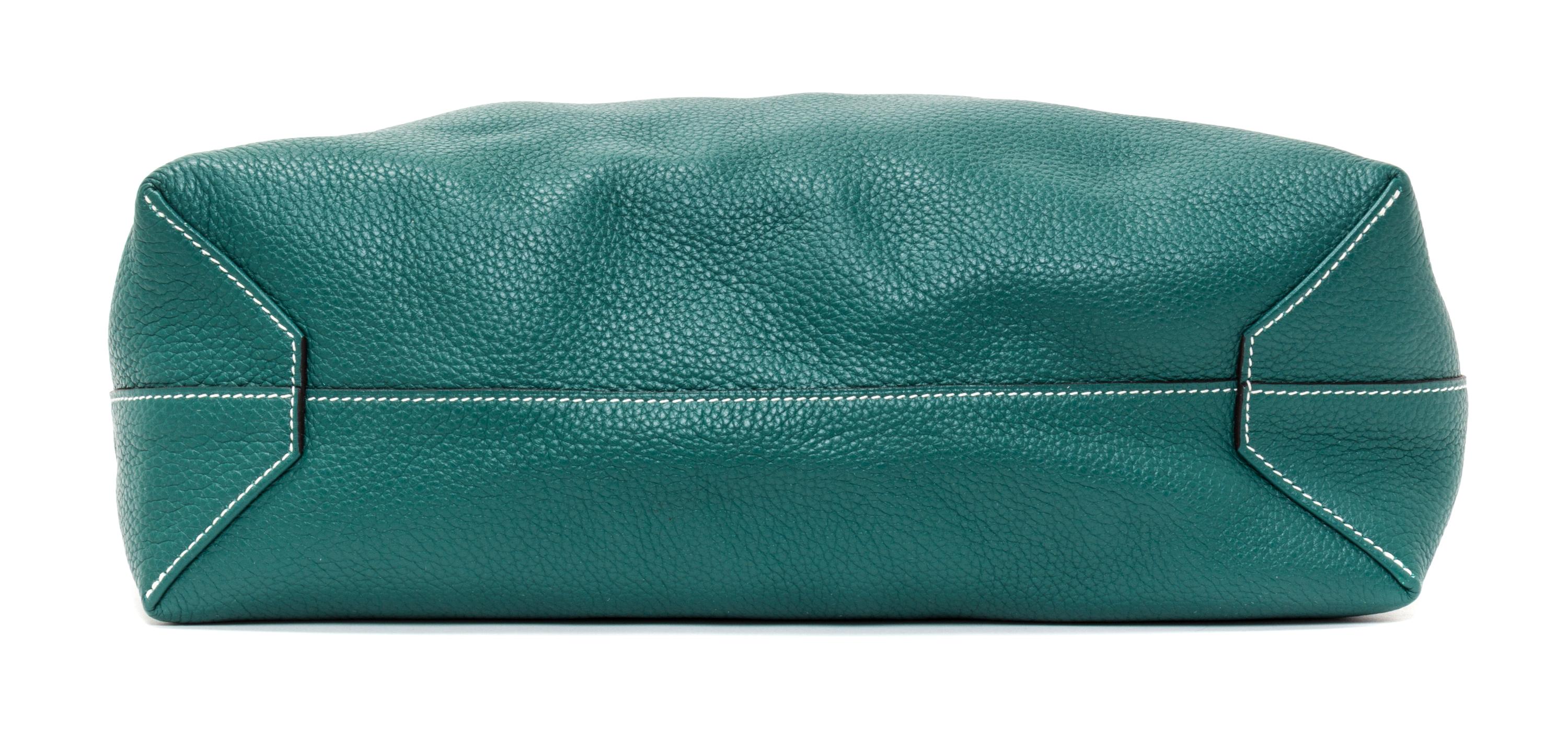 An Hermes Malachite/Bleu Izmir 45cm Taurillon Clemence Double Sens Tote, 17.5" x 15.5" x 5".