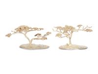 Two Patrick Mavros Silver Acacia Candelabra