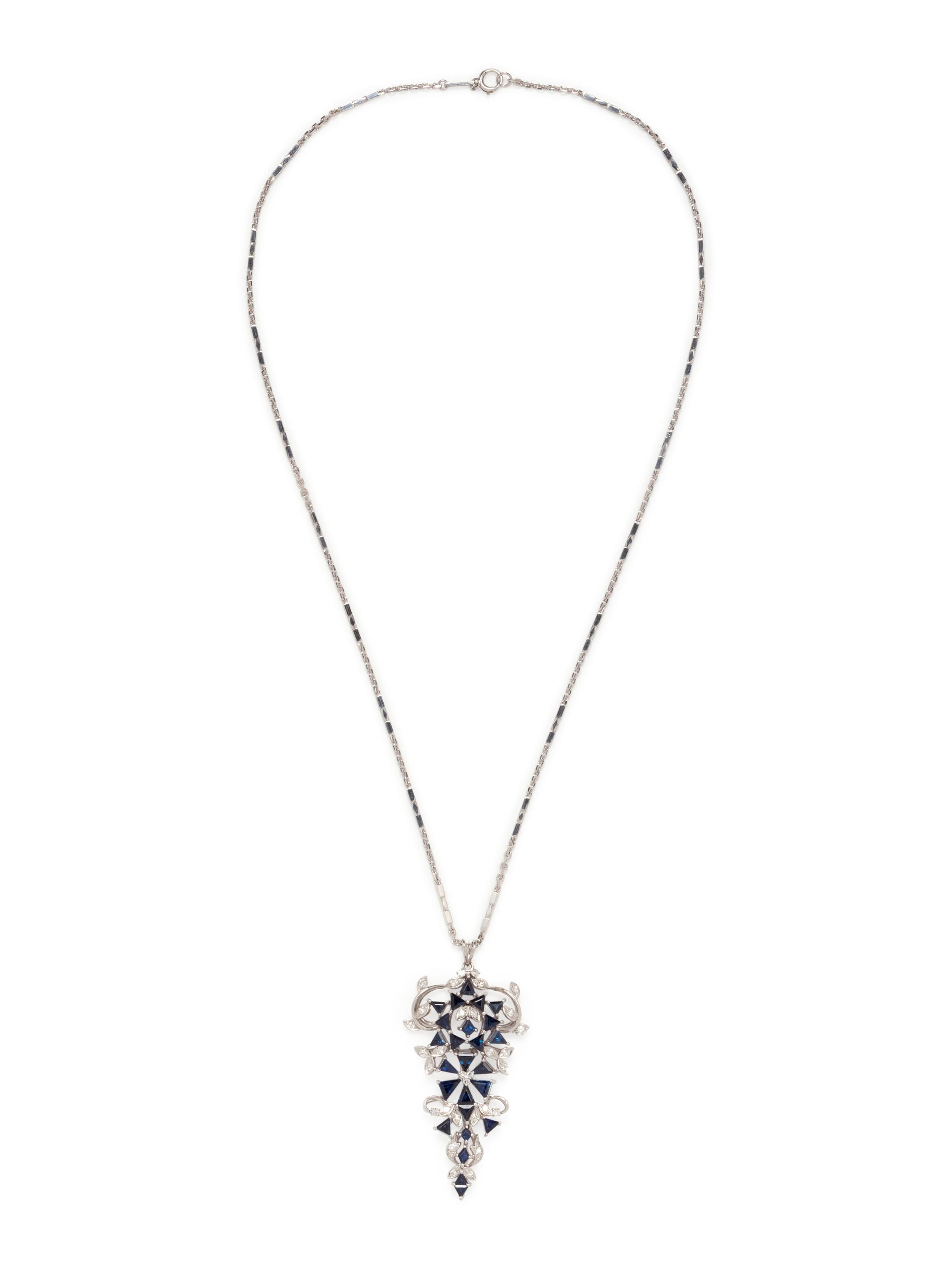 SAPPHIRE AND DIAMOND PENDANT/NECKLACE