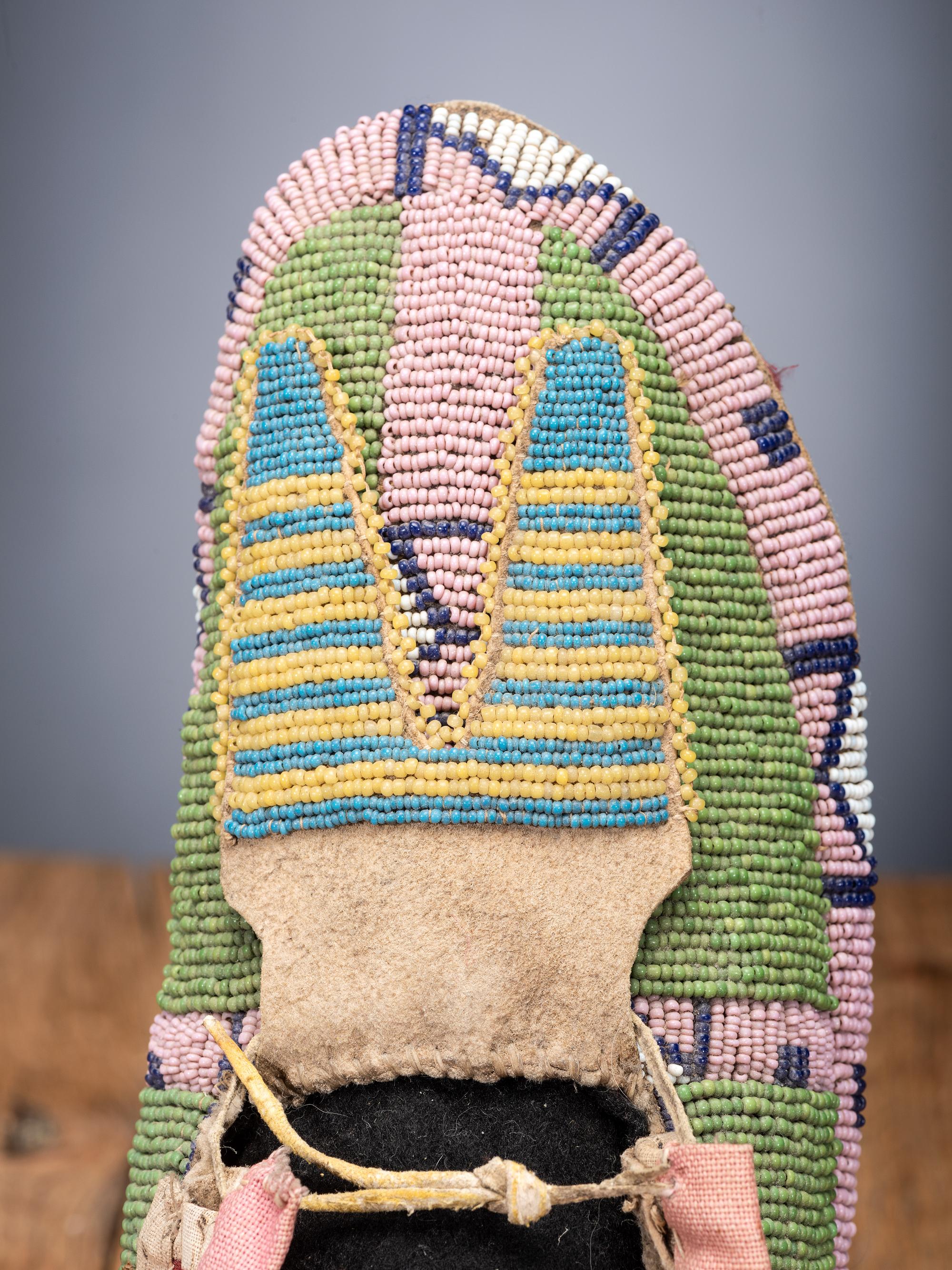Fort Peck Assiniboine-Sioux Beaded Hide Moccasins