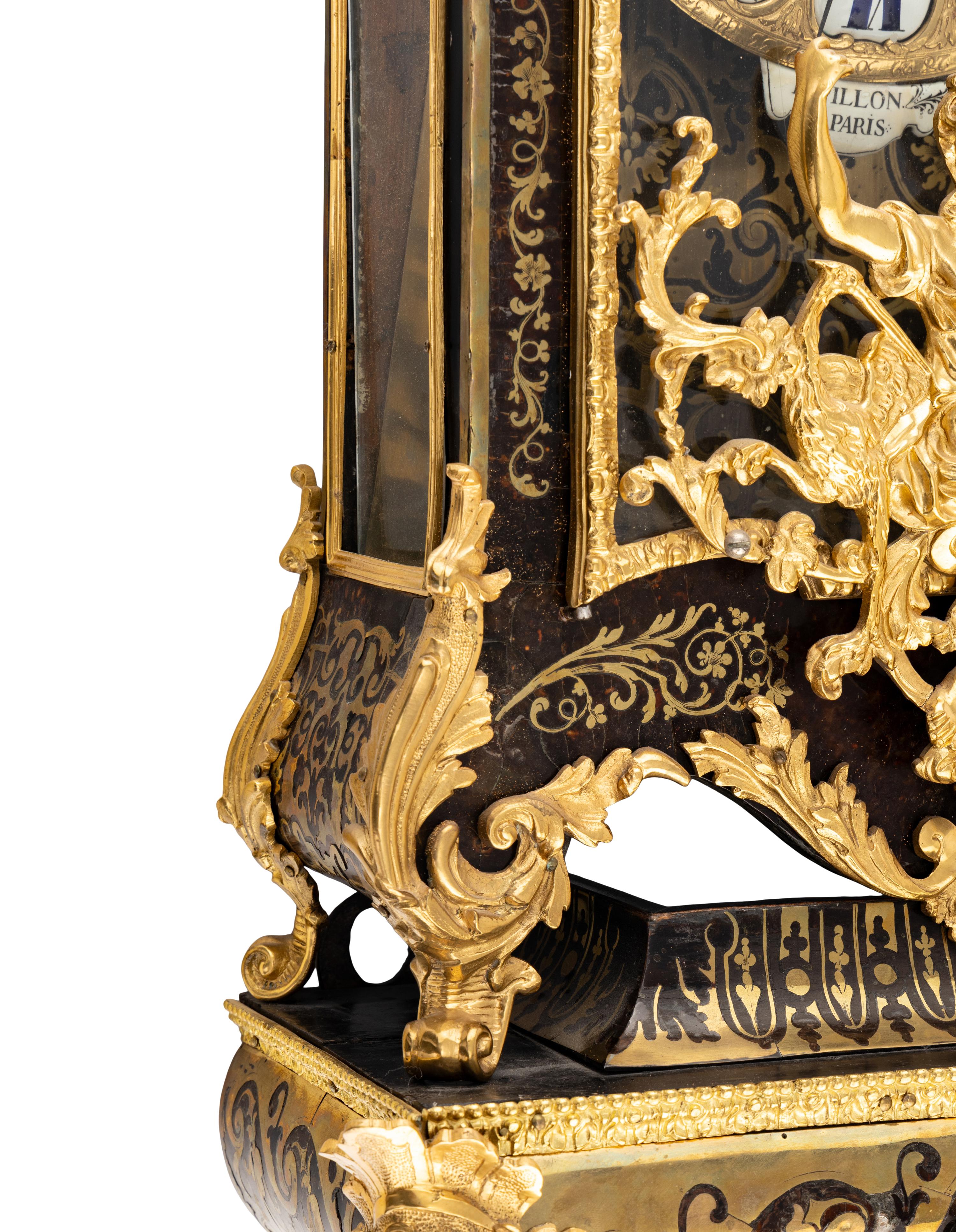 A Louis XV Gilt Bronze Mounted Boulle Marquetry Bracket Clock
