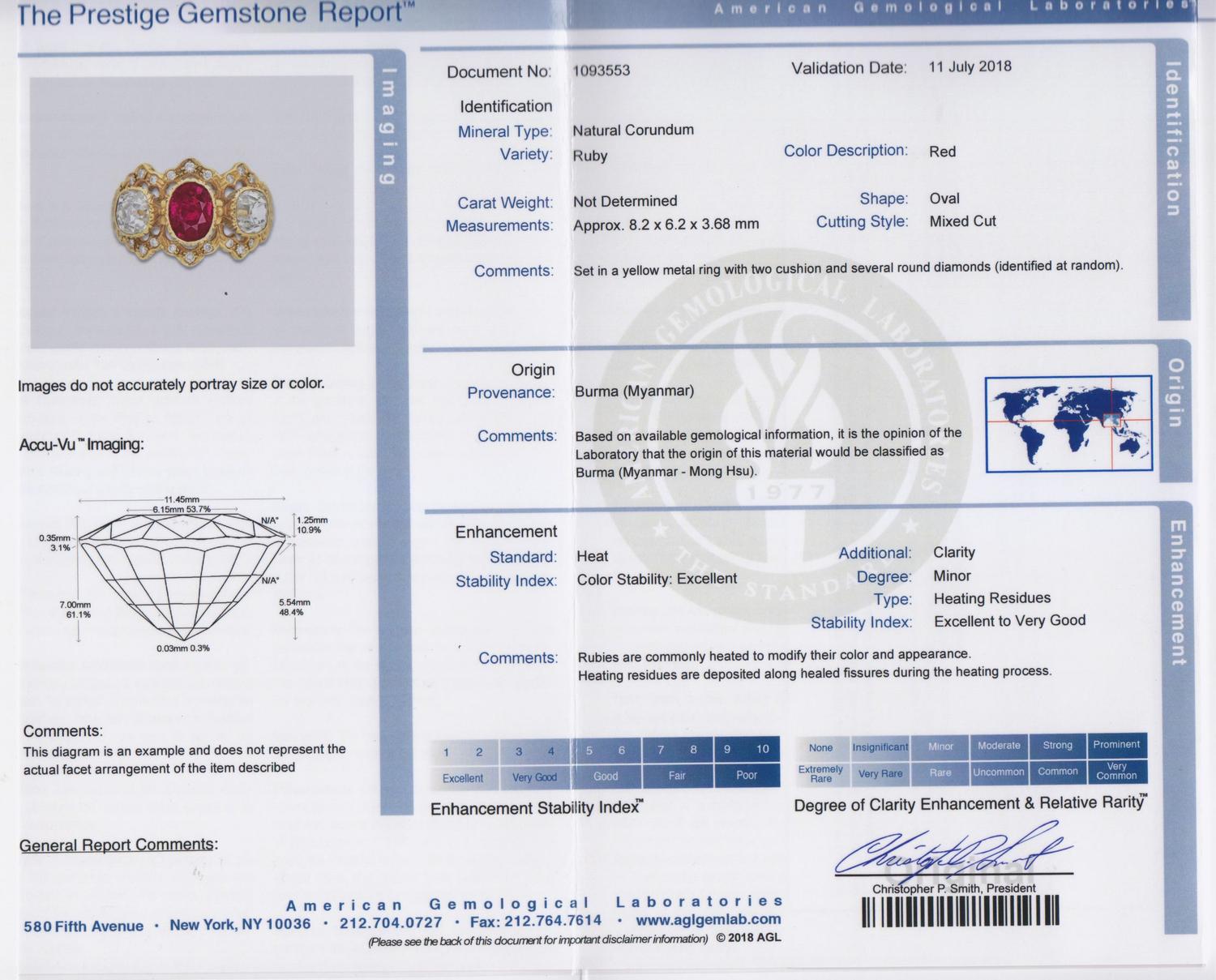 An 18 Karat Yellow Gold, Burmese Ruby and Diamond Ring, Mario Buccellati, 5.65 dwts.