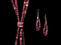 Kewa Spiny Oyster Necklace and Hook Earrings