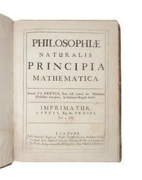 NEWTON, Isaac, Sir (1642-1727). Philosophiae naturalis principia mathematica . [Edited by Edmond Halley (1656-1743)]. London: Joseph Streater for the Royal Society [at the expense of Edmond Halley], to be sold by Samuel Smith and other booksellers, 1687.