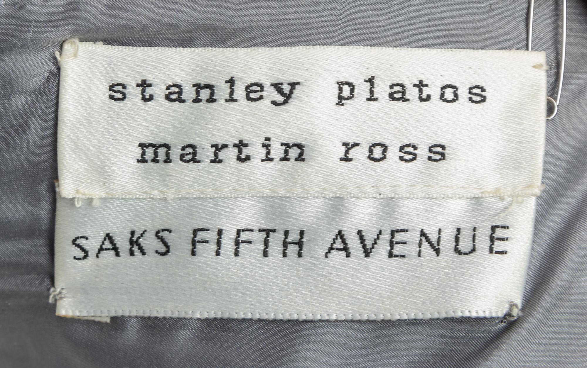 A Stanley Platos/Martin Ross Silver Lame Cocktail Dress, 1980s Size 6.
