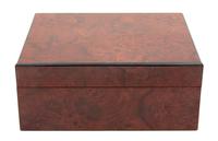 Three Wood Humidors Height of largest 5 1/4 x width 12 1/8 x depth 9 1/8 inches. — 20TH CENTURY