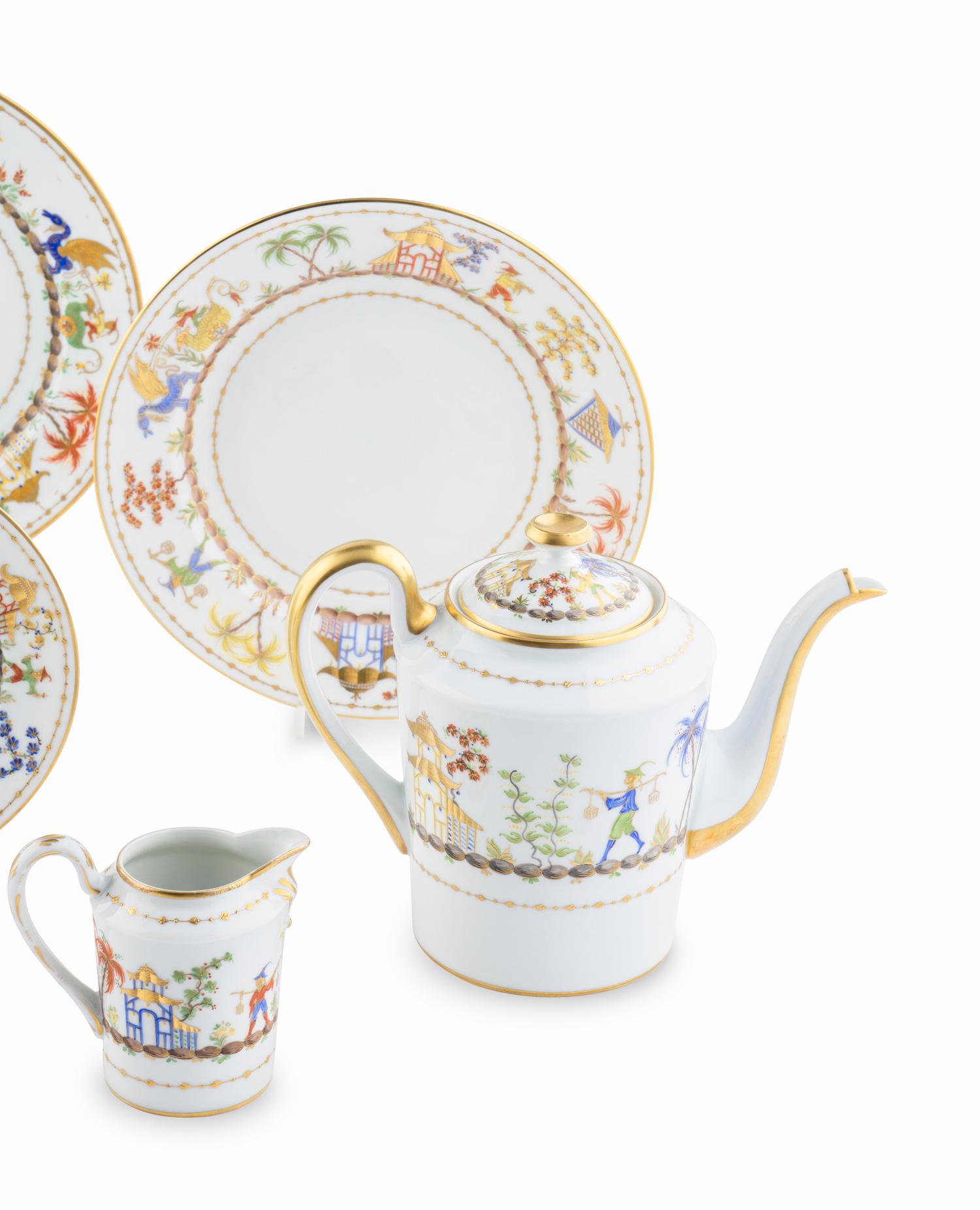 A Le Tallec Cirque Chinois Porcelain Dinner Service