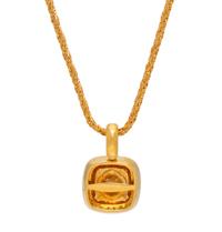 YELLOW GOLD, CITRINE AND DIAMOND PENDANT/NECKLACE