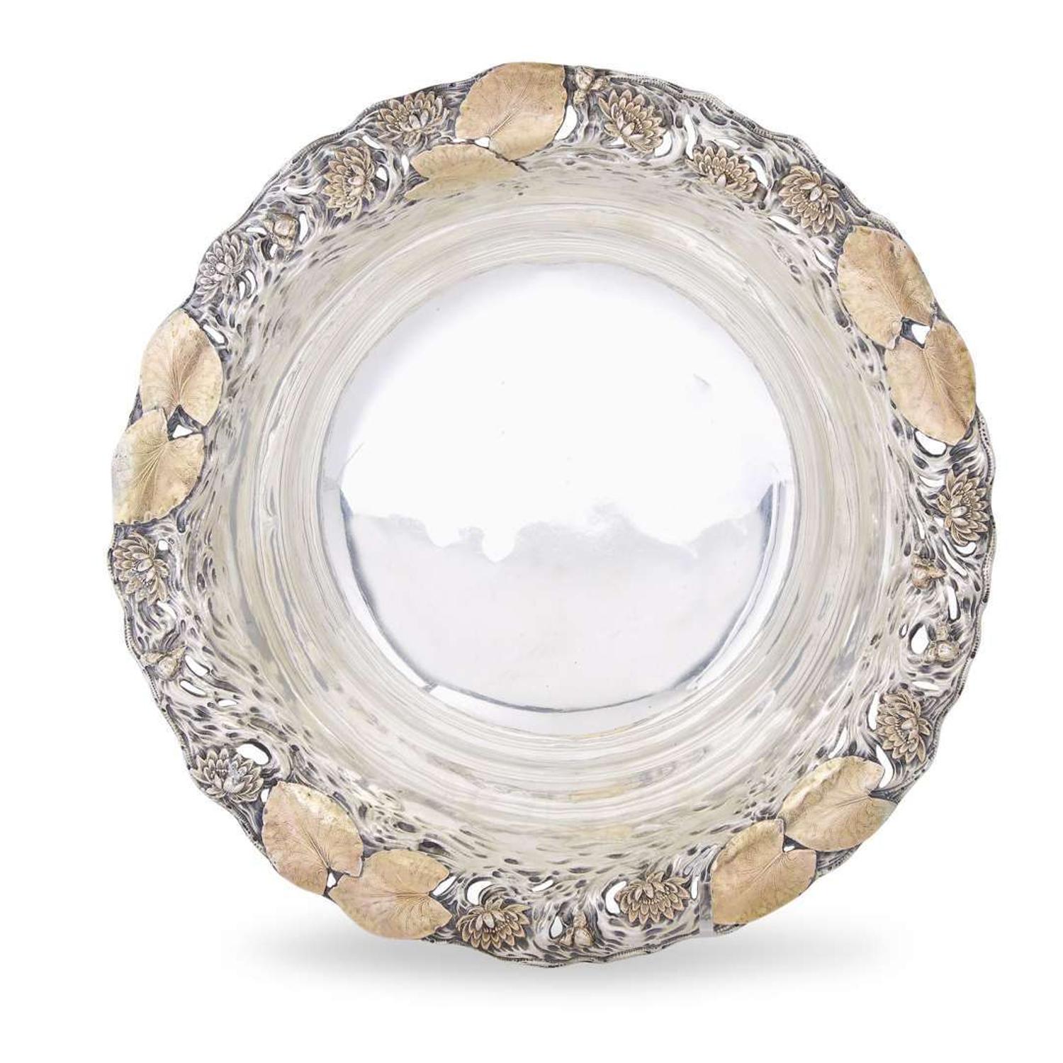 Sterling silver and 14k gold center bowl Bigelow, Kennard & Co., Boston, MA, circa 1885