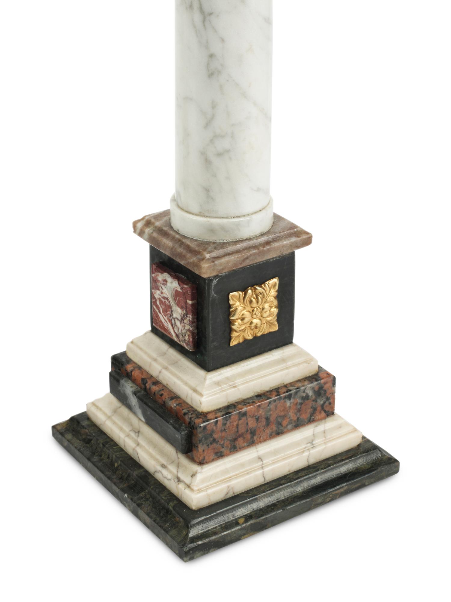 A Pair of Italian Grand Tour Style Marble Column Ornaments