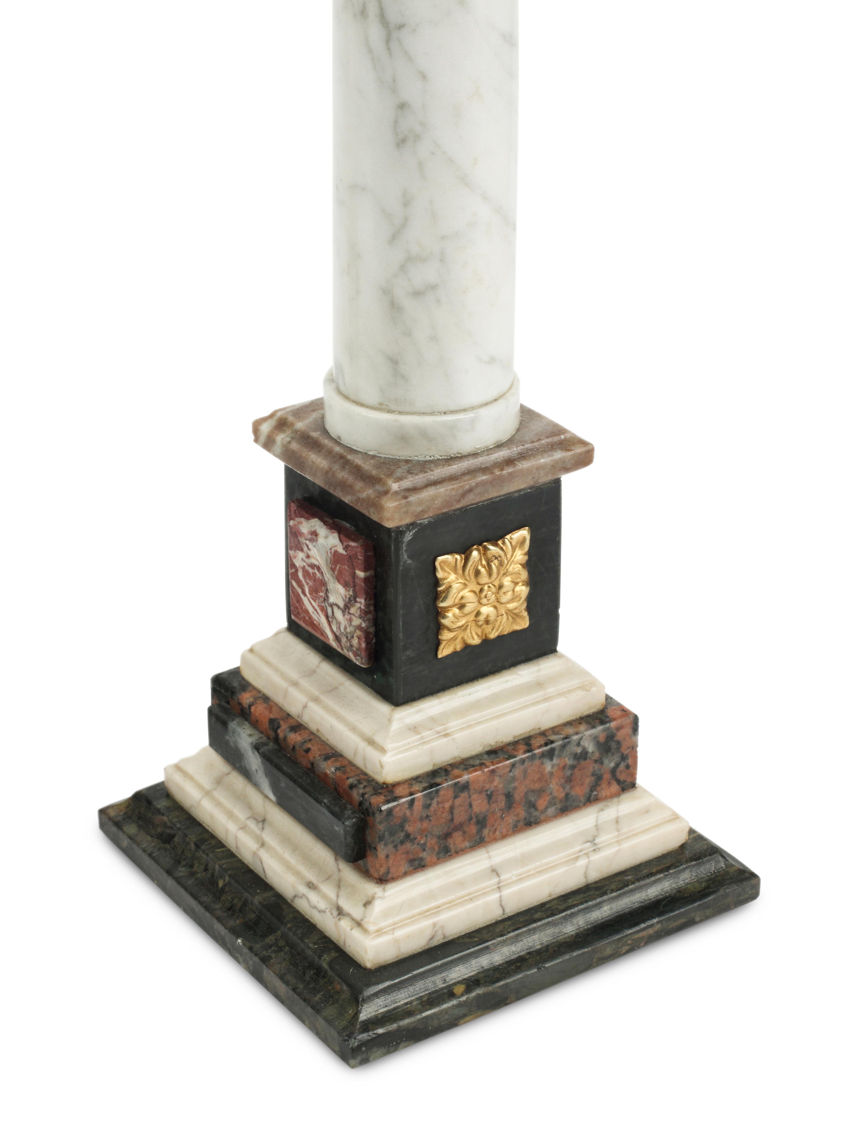 A Pair of Italian Grand Tour Style Marble Column Ornaments