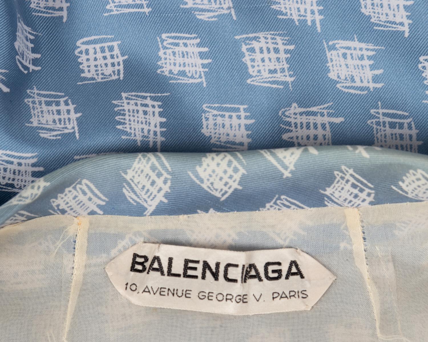 Balenciaga Printed Day Dress and Jacket, 1950-60s