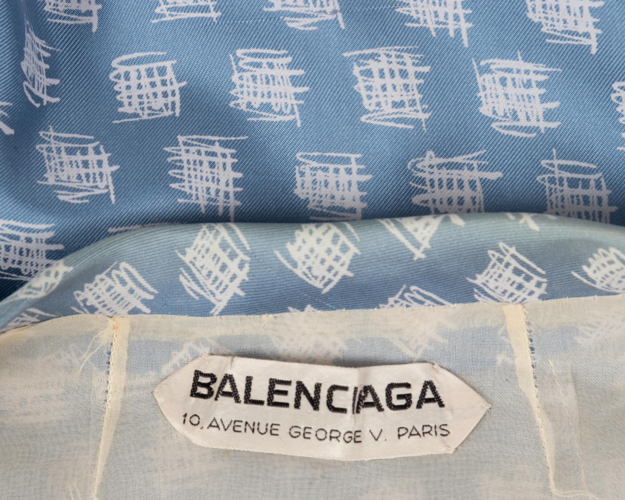 Balenciaga Printed Day Dress and Jacket, 1950-60s