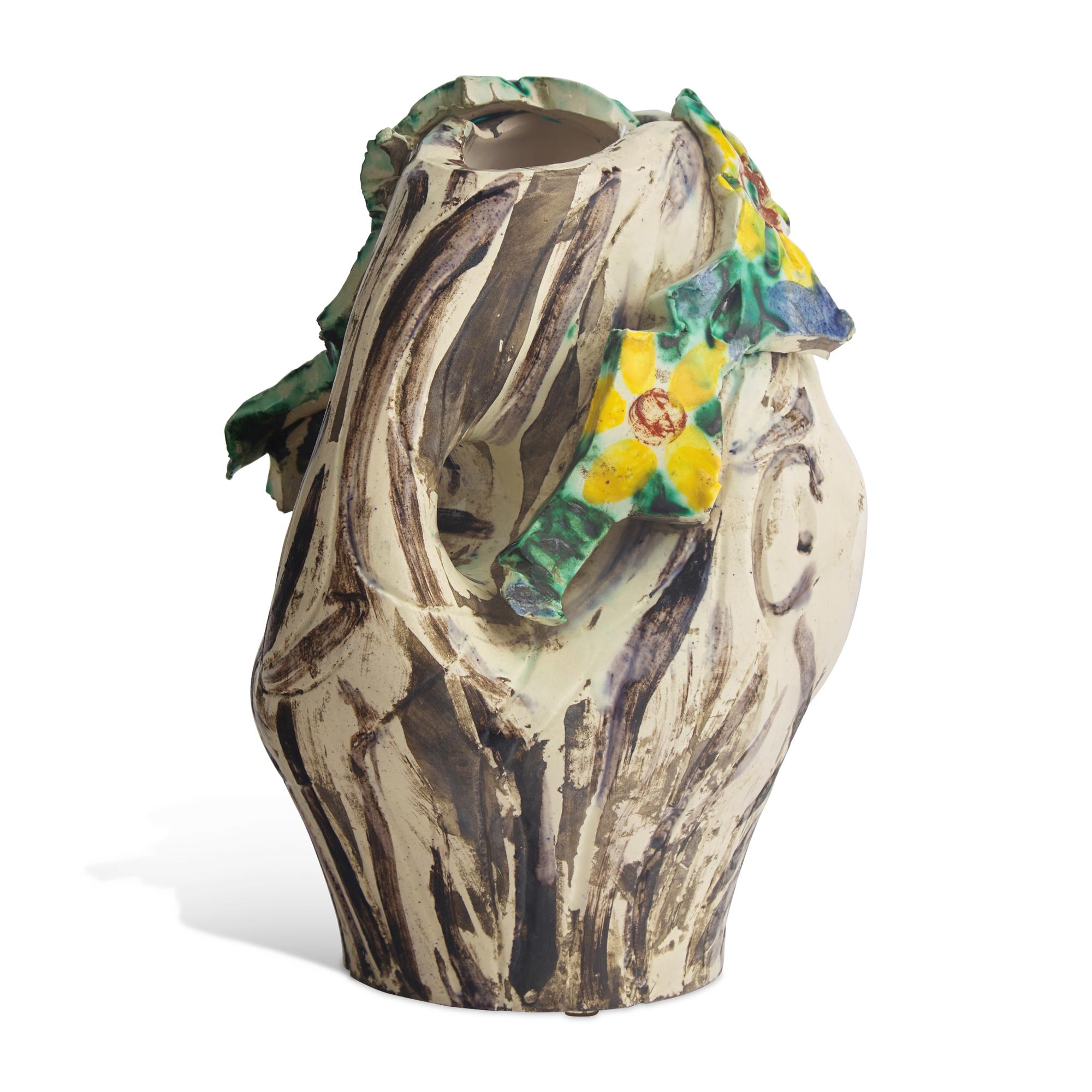 Pablo Picasso (Spanish, 1881-1973) — Tête de Femme Couronnée de Fleurs (Pichet), Unique Ceramic, 1954