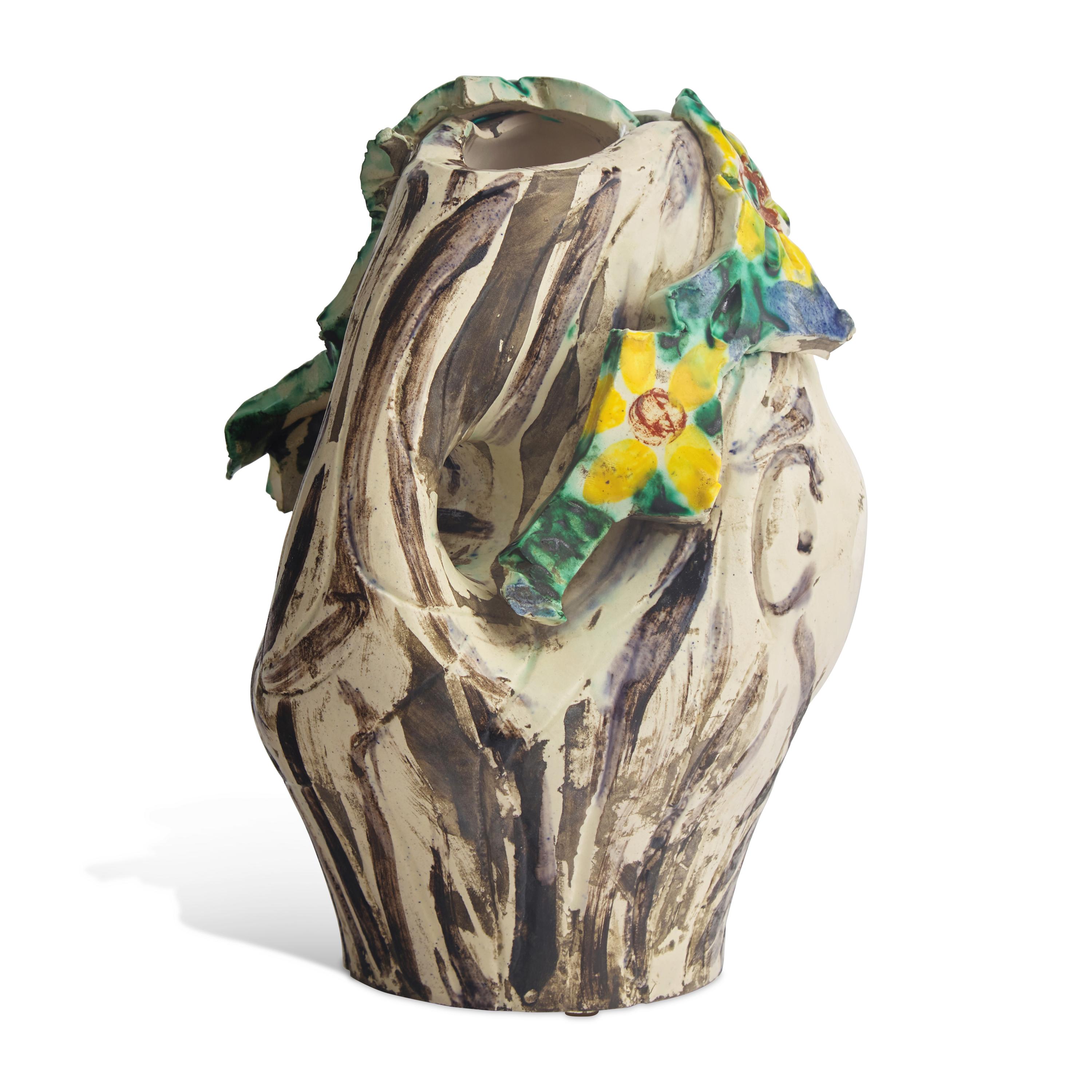 Pablo Picasso (Spanish, 1881-1973) — Tête de Femme Couronnée de Fleurs (Pichet), Unique Ceramic, 1954