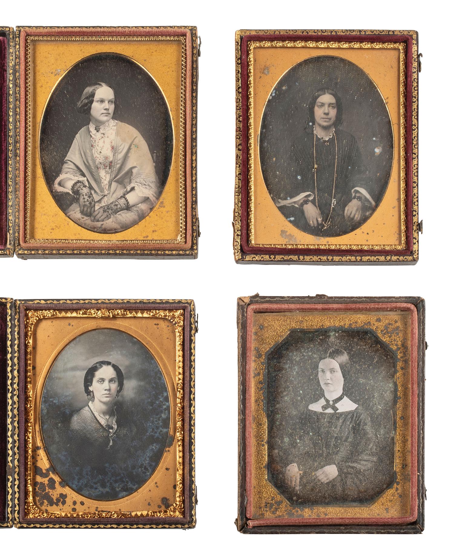 [EARLY PHOTOGRAPHY]. 26 quarter plate daguerreotype portraits featuring women of varying ages.