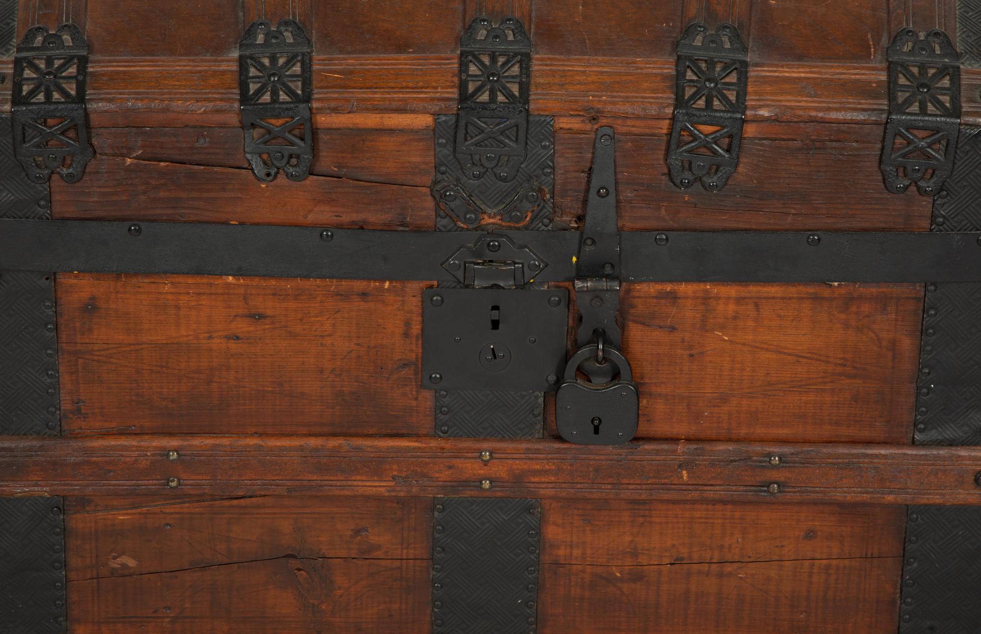 A Continental Metal-Mounted Pine Trunk