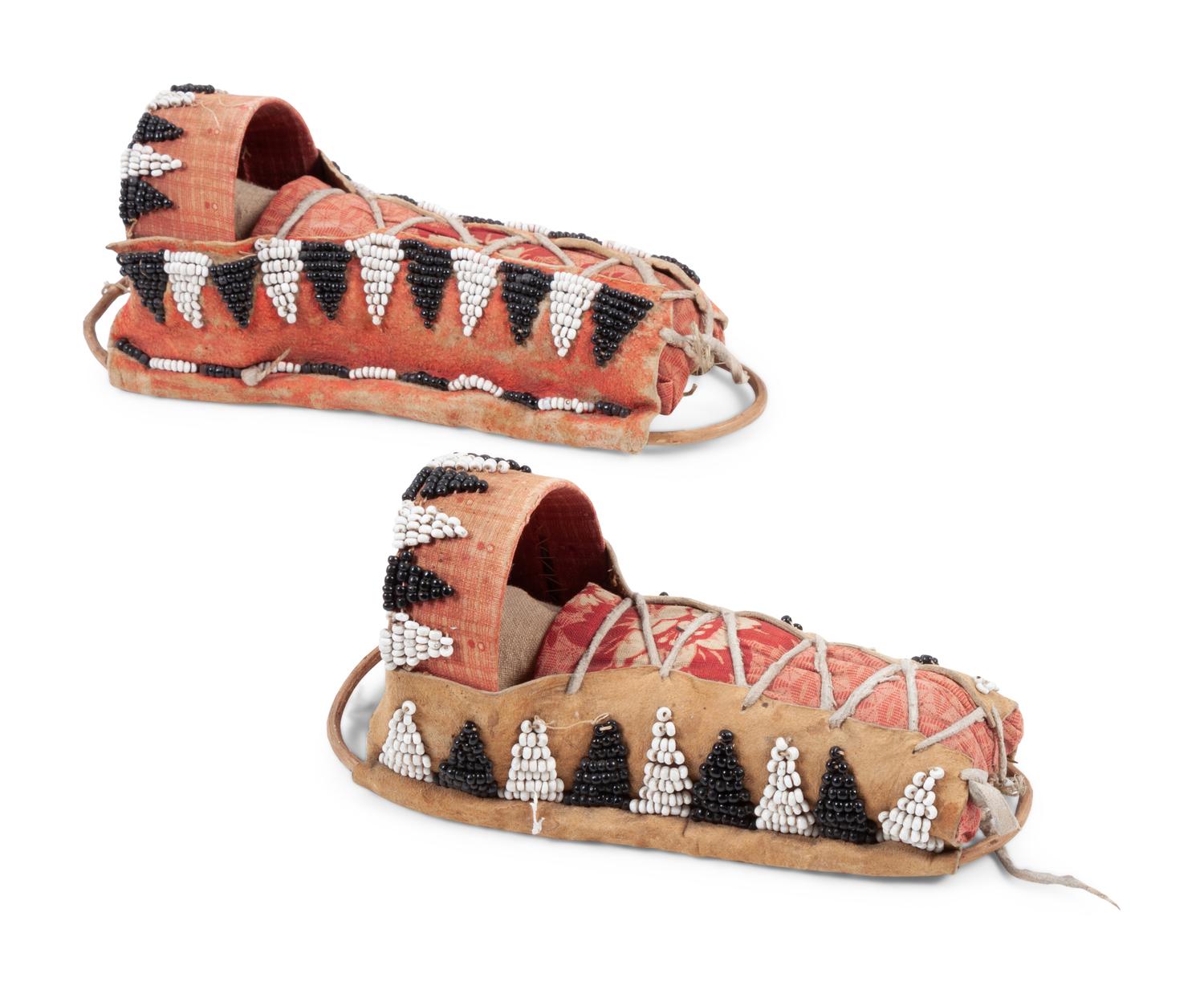 Apache Beaded Hide Toy Cradles